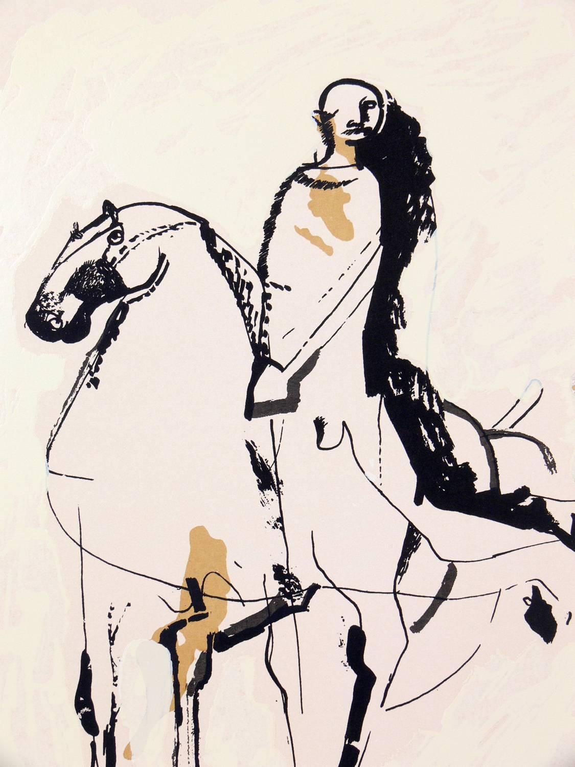 Mid-20th Century Pair of Marino Marini Horse and Rider Lithographs