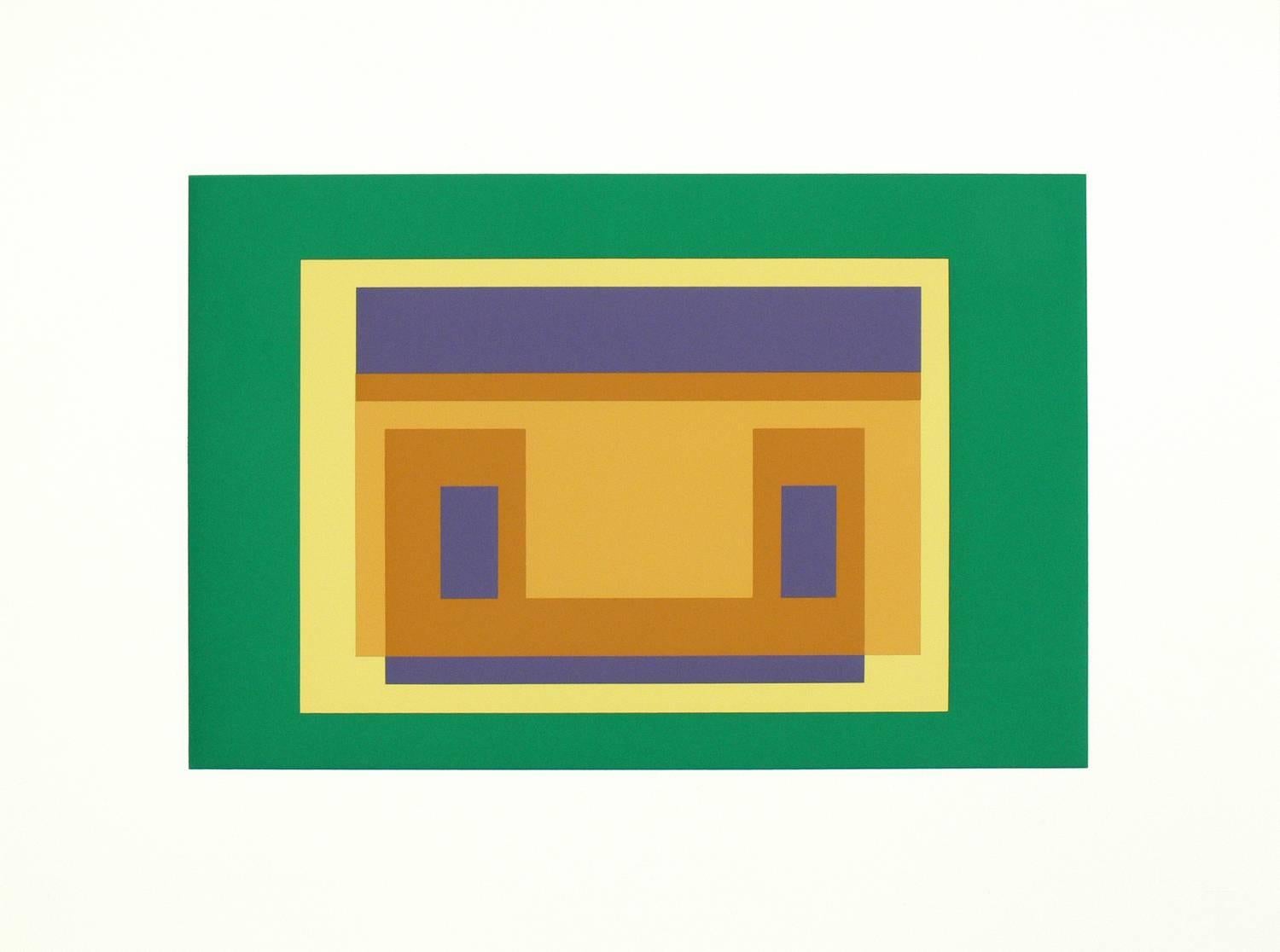 Pair of Josef Albers lithographs from Formulation and Articulation, published by Harry N. Abrams Inc., New York, and Ives Sillman Inc., New Haven, circa 1972. Unsigned edition of 1000. These two works are from Portfolio II, Folder 29. They have been