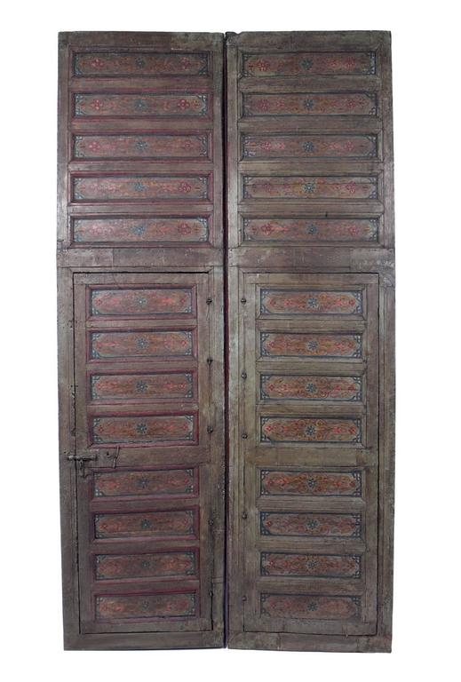 Pair of Exotic HandPainted Antique Moroccan Doors at 1stDibs exotic