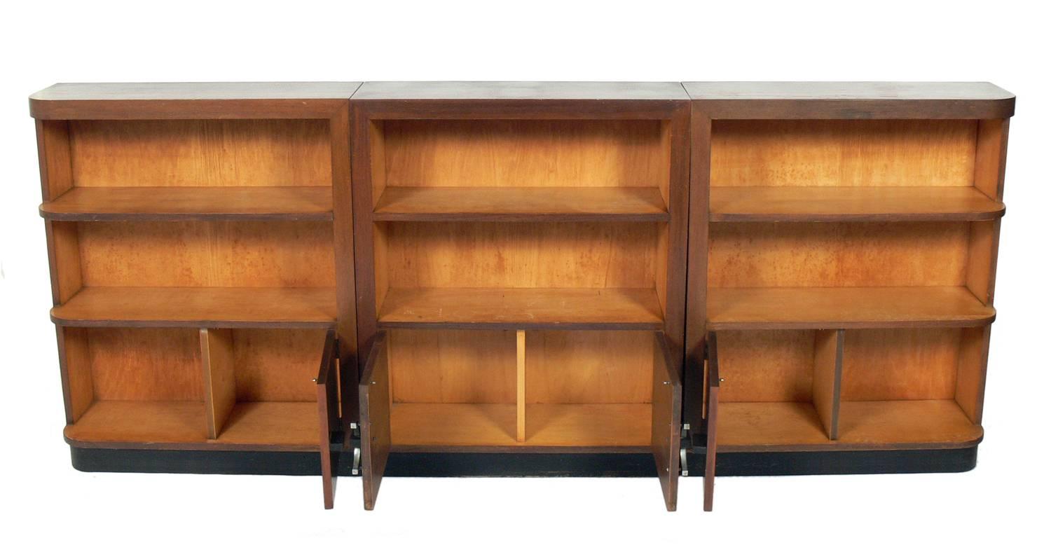 Lacquered Group of Streamlined Art Deco Cabinets by Gilbert Rohde