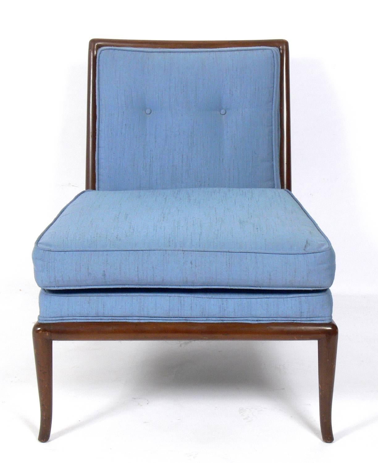 Mid-Century Modern Modernist Slipper Chair Designed by T.H. Robsjohn-Gibbings