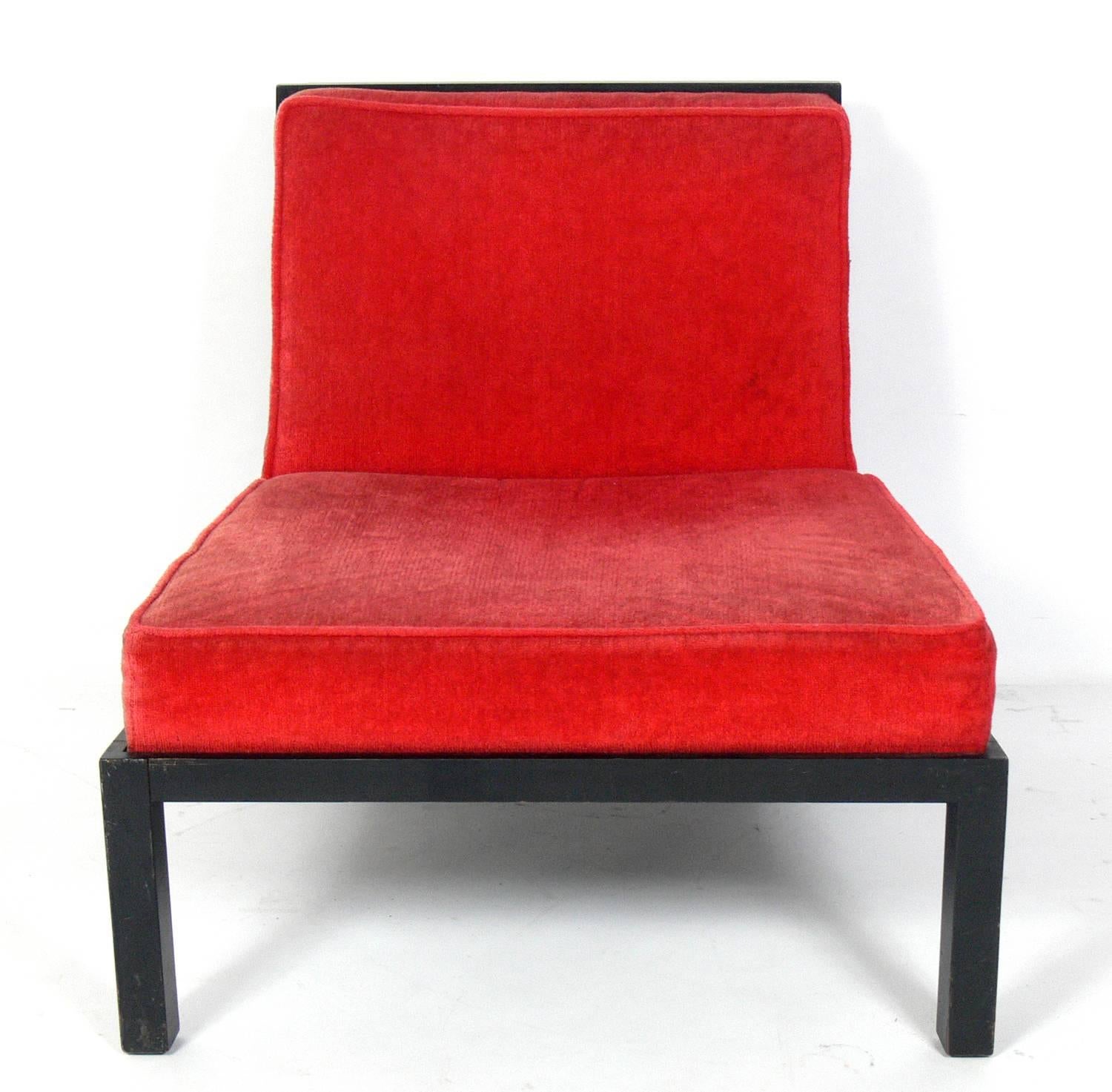 American Asian Inspired Slipper Chair Designed by Michael Taylor for Baker