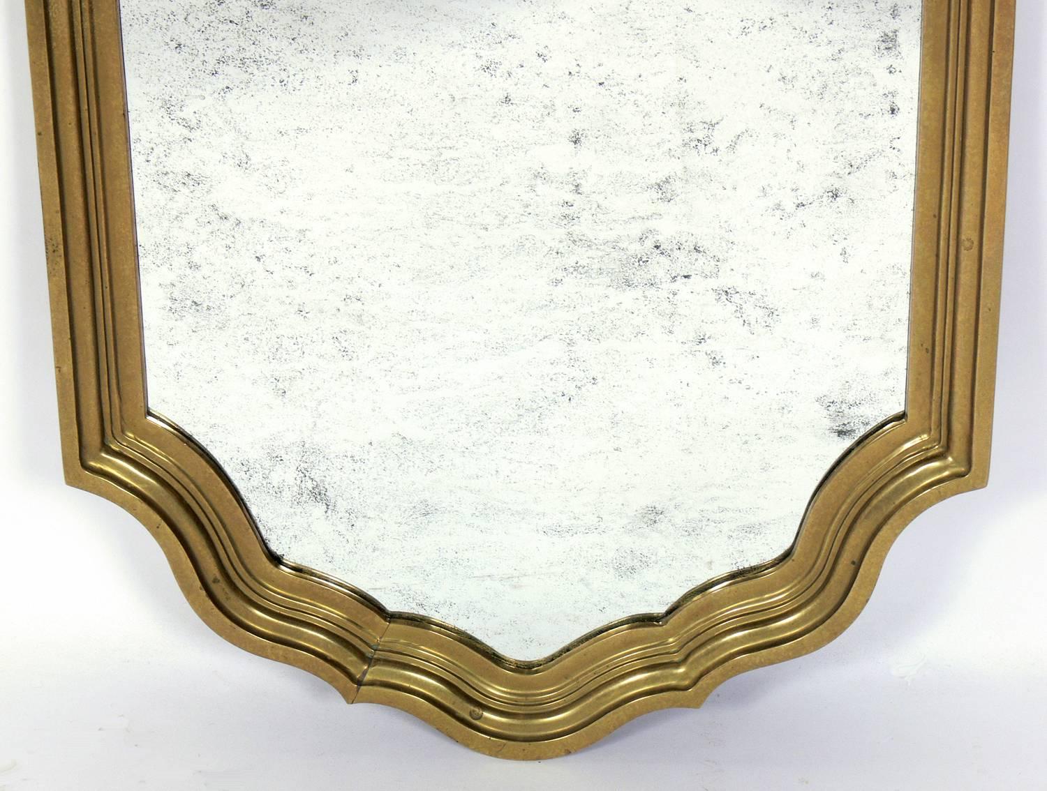 Hollywood Regency Elegant Brass Mirror