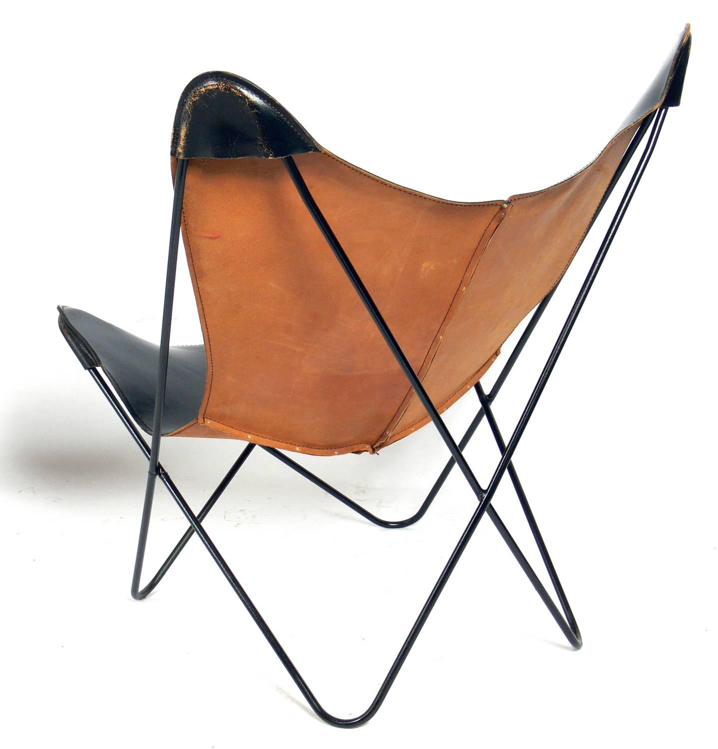 Sculptural Leather Butterfly Chairs Designed by Jorge Ferrari-Hardoy 1