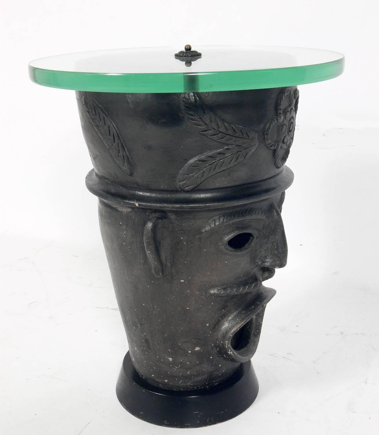 Mid-20th Century Whimsical Mexican Pottery Side Table