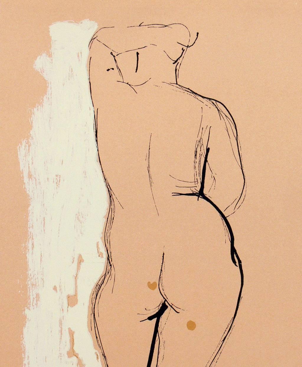 German Pair of Female Nude Lithographs by Marino Marini For Sale