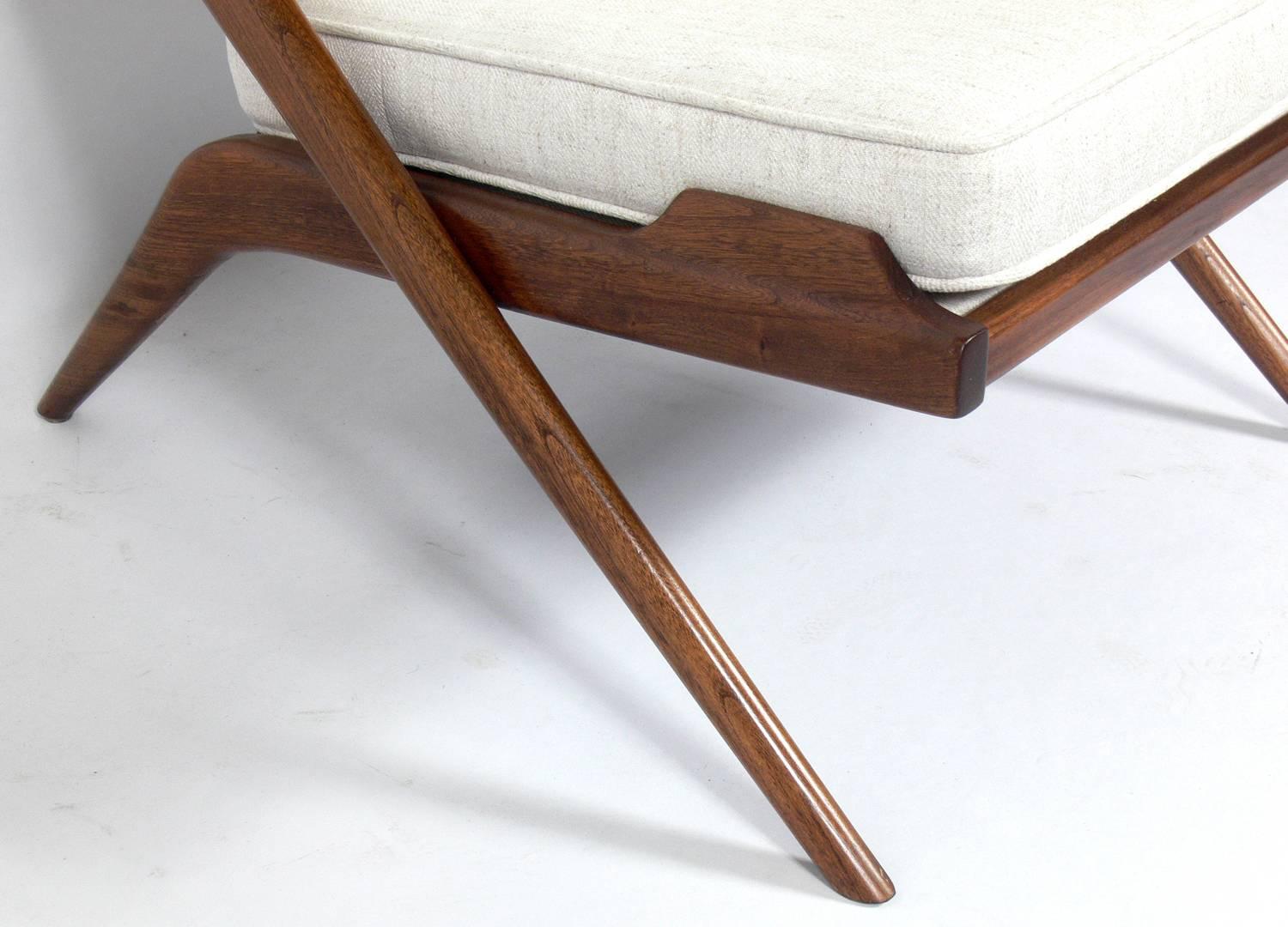 Mid-20th Century Danish Modern Scissor Lounge Chair