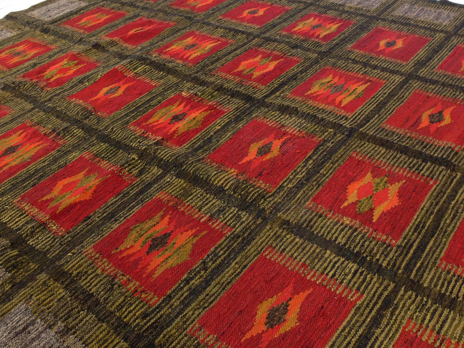 Swedish Danish Modern Flat-Weave Carpet For Sale