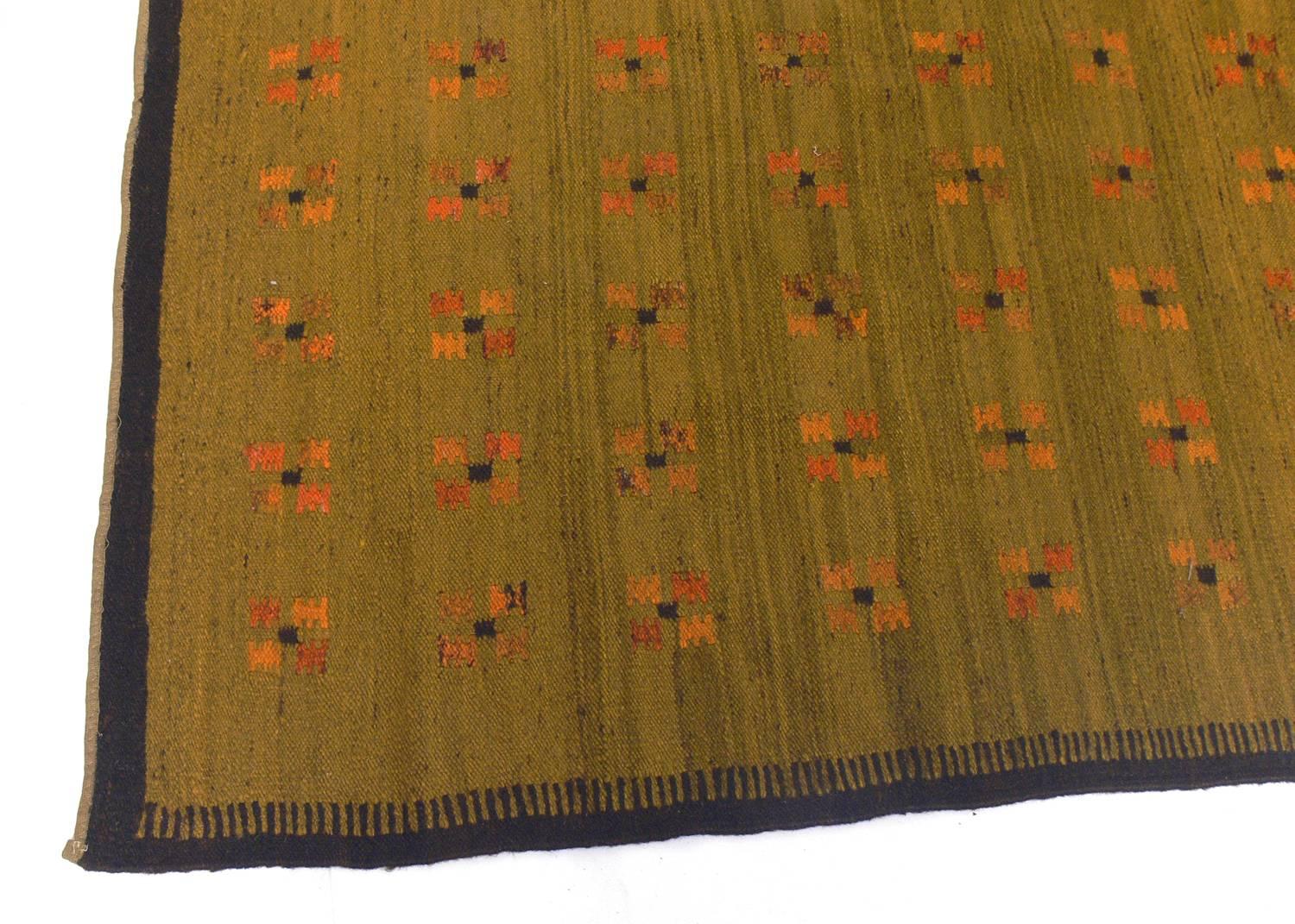 Swedish Danish Modern Flat-Weave Carpet For Sale