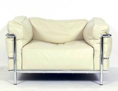 Modern LC3 Leather Lounge Chair by Le Corbusier for Cassina