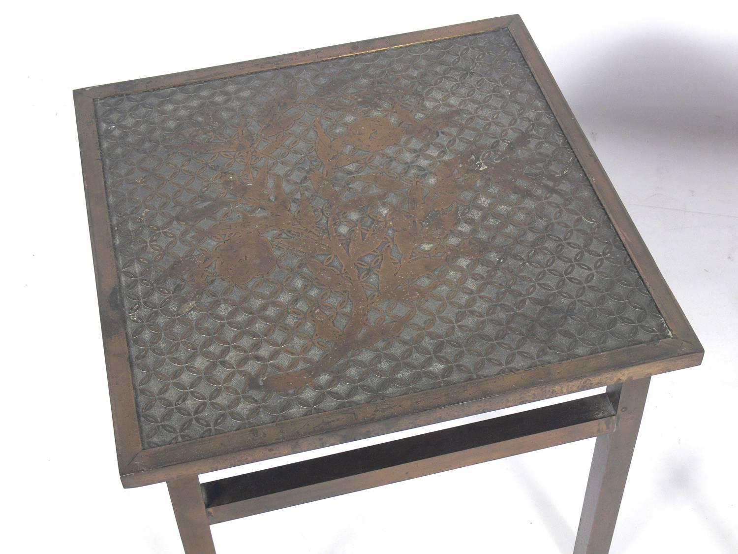 American Pair of Bronze Side Tables by Philip and Kelvin LaVerne