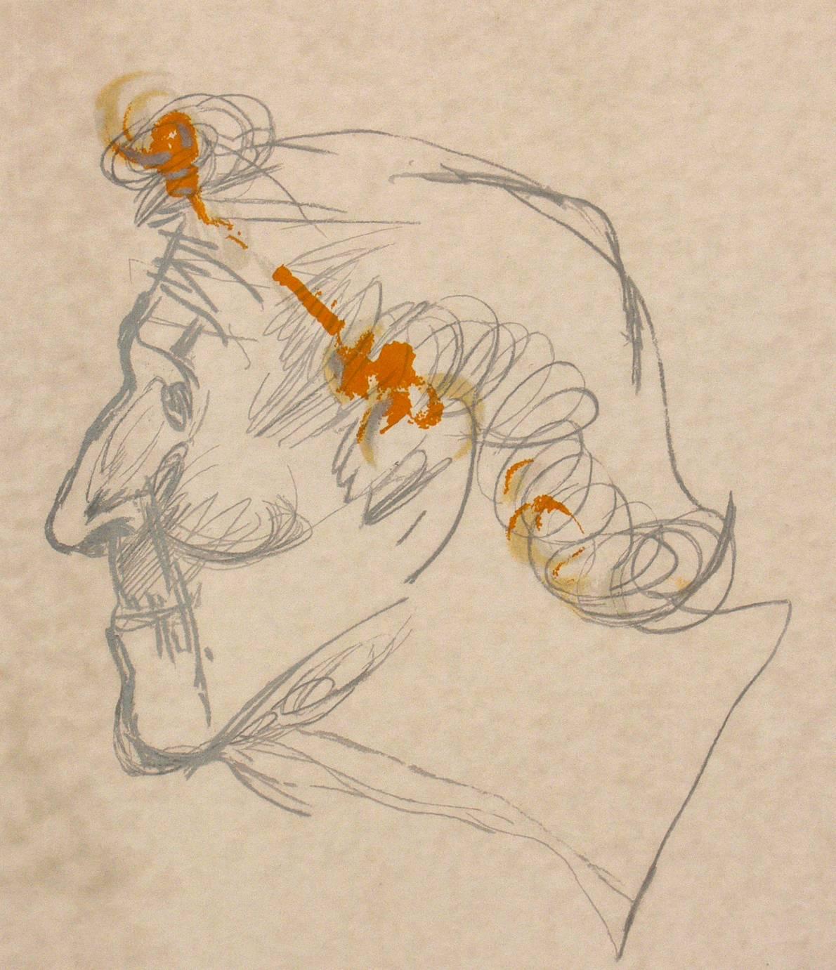 Pareja de litografías de retratos de Marino Marini Alemán en venta