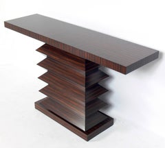 Skulpturaler Konsolentisch aus Zebraholz