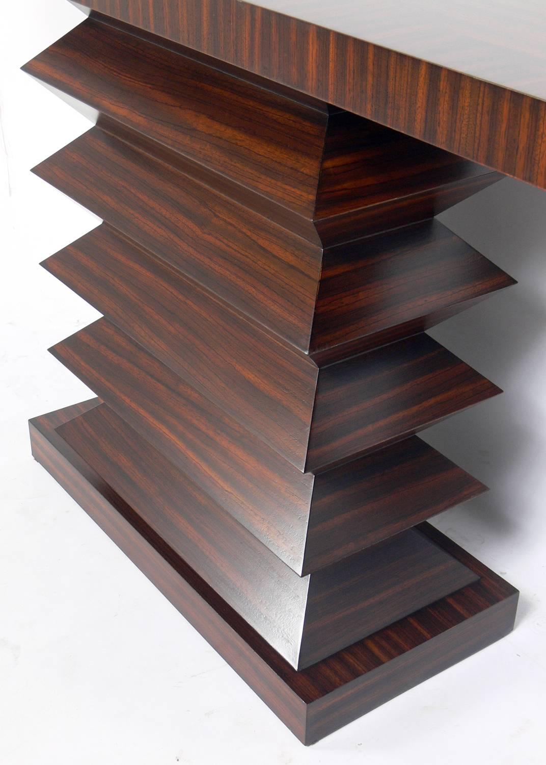 Sculptural Zebra Wood Console Table In Good Condition In Atlanta, GA