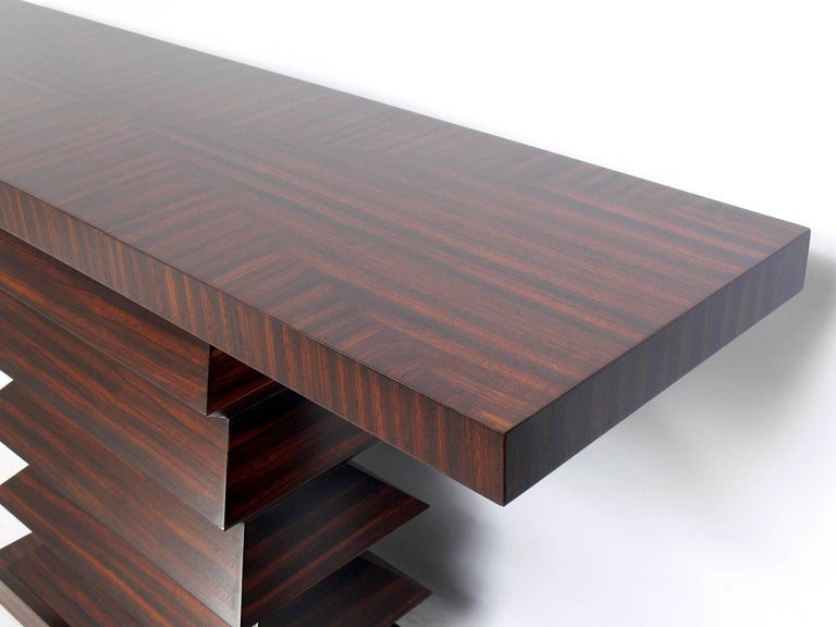 Sculptural Zebra Wood Console Table at 1stDibs