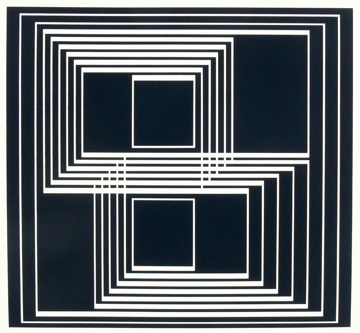 Mid-Century Modern Black and White Lithograph by Josef Albers from Formulation and Articulation
