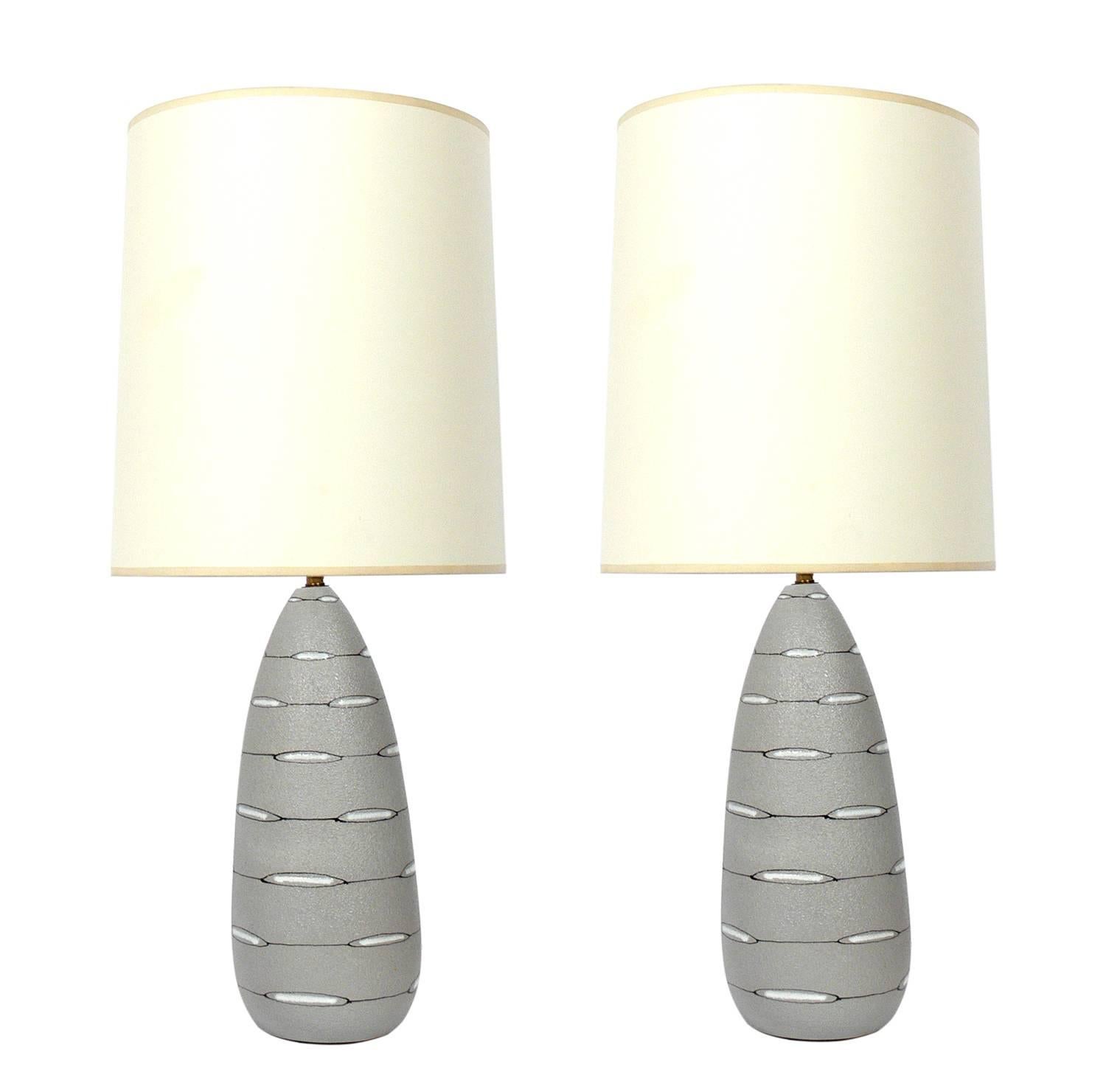 Pair of Italian Mid-Century Ceramic Lamps