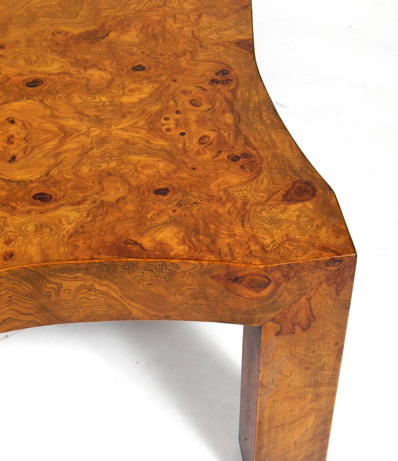 Mid-Century Modern Large-Scale Burl Wood Coffee Table