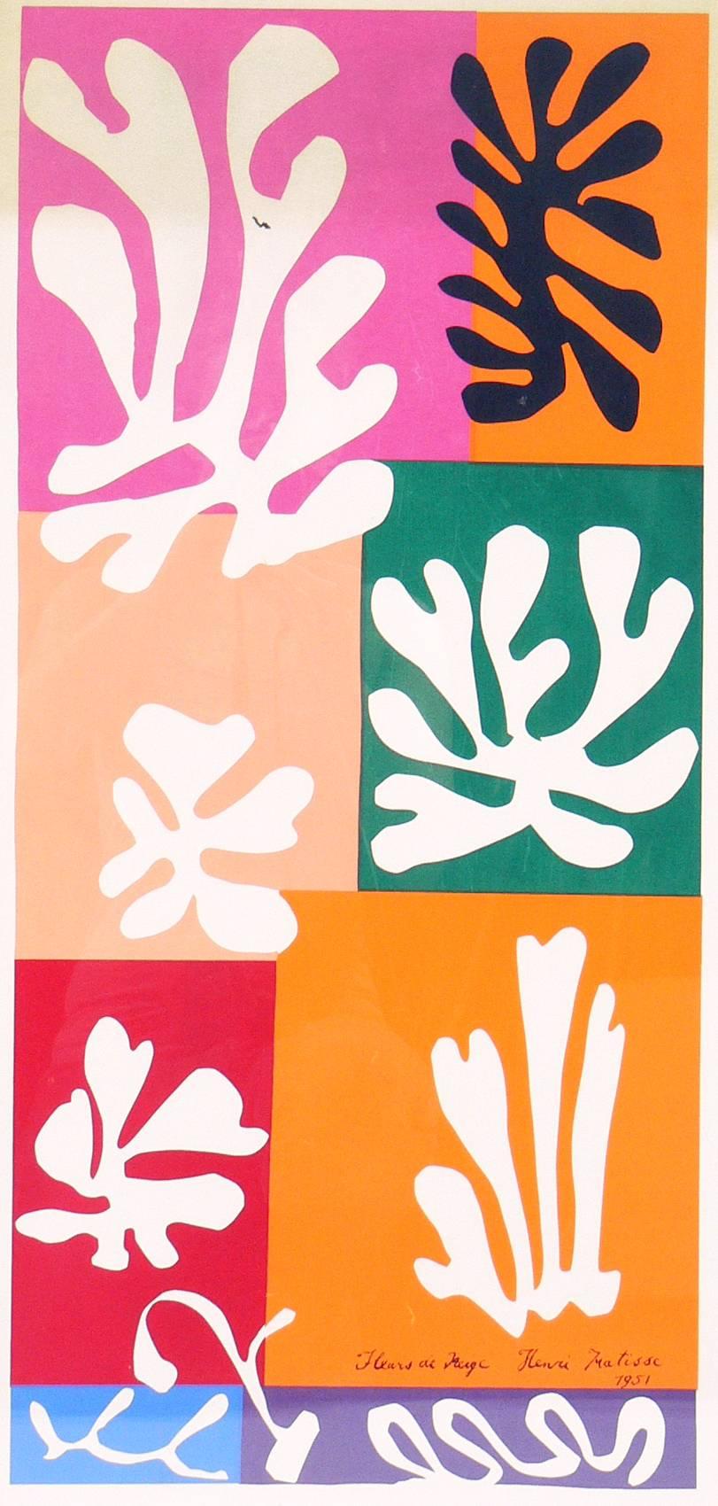 Mid-Century Modern Vibrant Color Lithograph after Henri Matisse For Sale