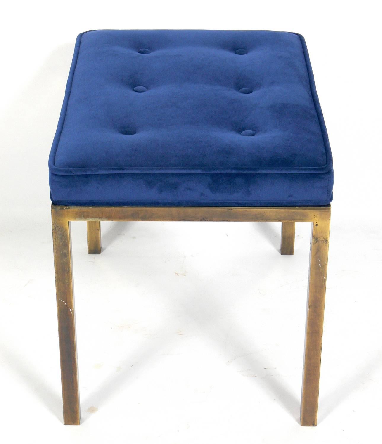 Mid-Century Modern Clean Lined Brass Bench