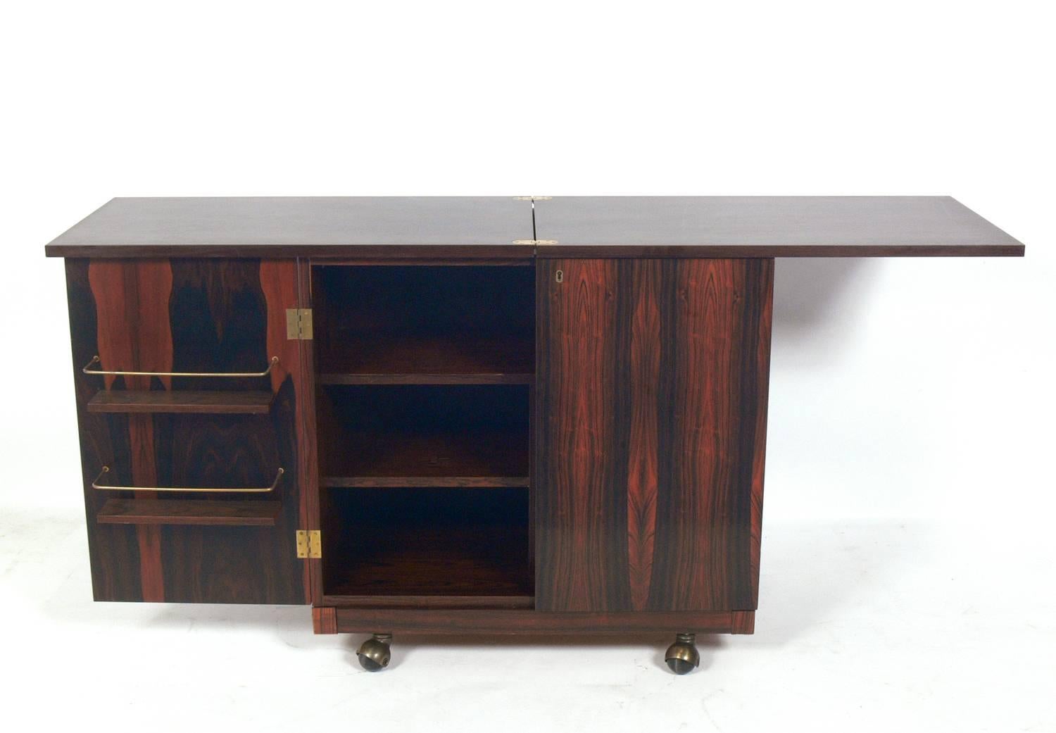 Norwegian Danish Modern Rosewood Bar Cart by Torbjorn Afdal