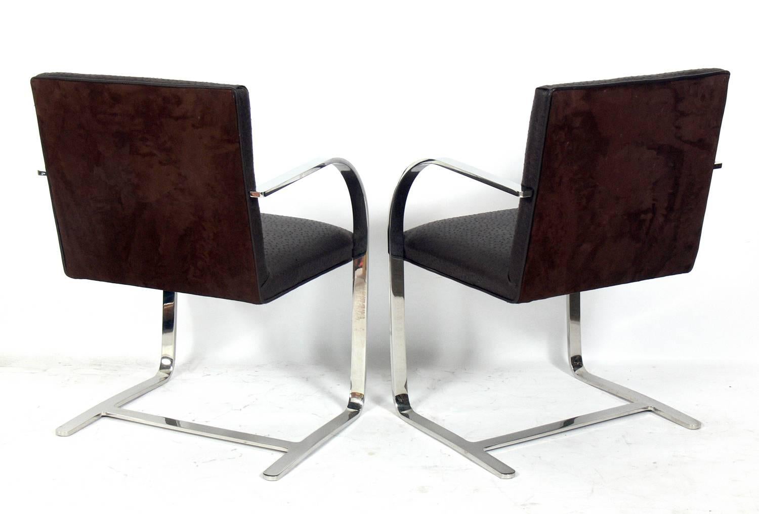 Mid-Century Modern Set of Four Brno Chrome Dining Chairs after Mies van der Rohe