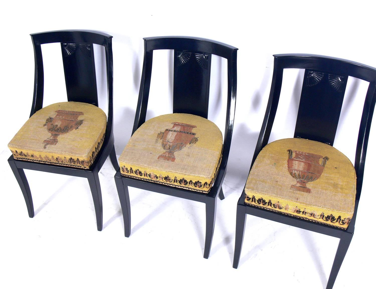 Set of Six French Art Deco Dining Chairs In Good Condition In Atlanta, GA