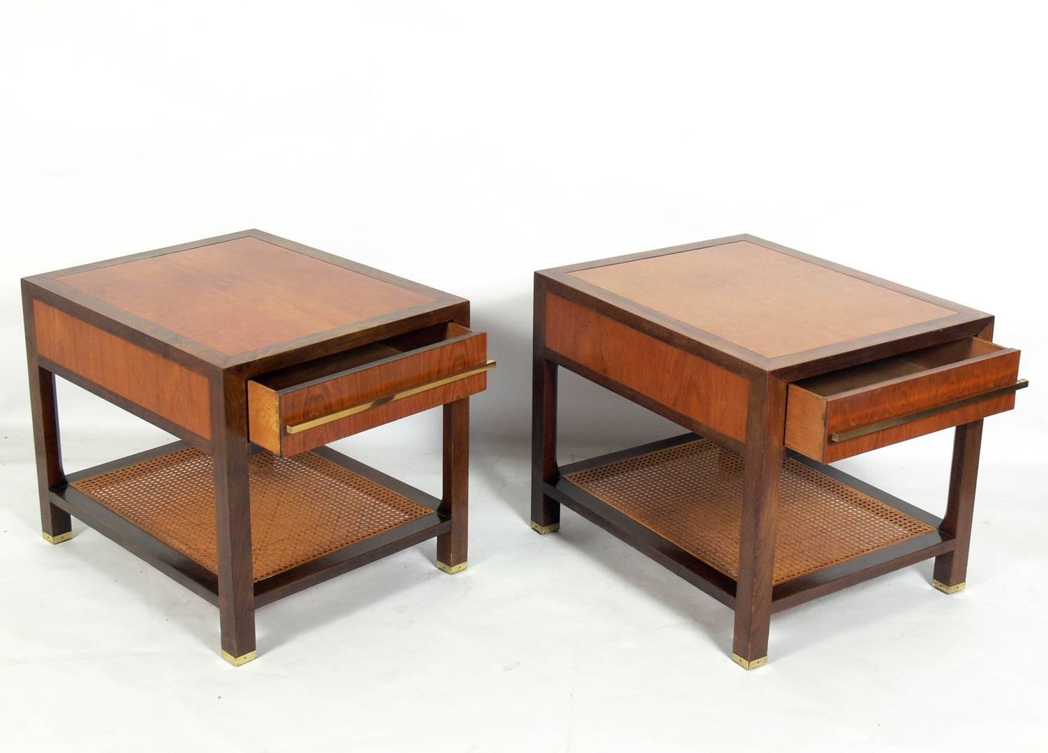 Mid-Century Modern Pair of Clean Lined End Tables by Michael Taylor for Baker