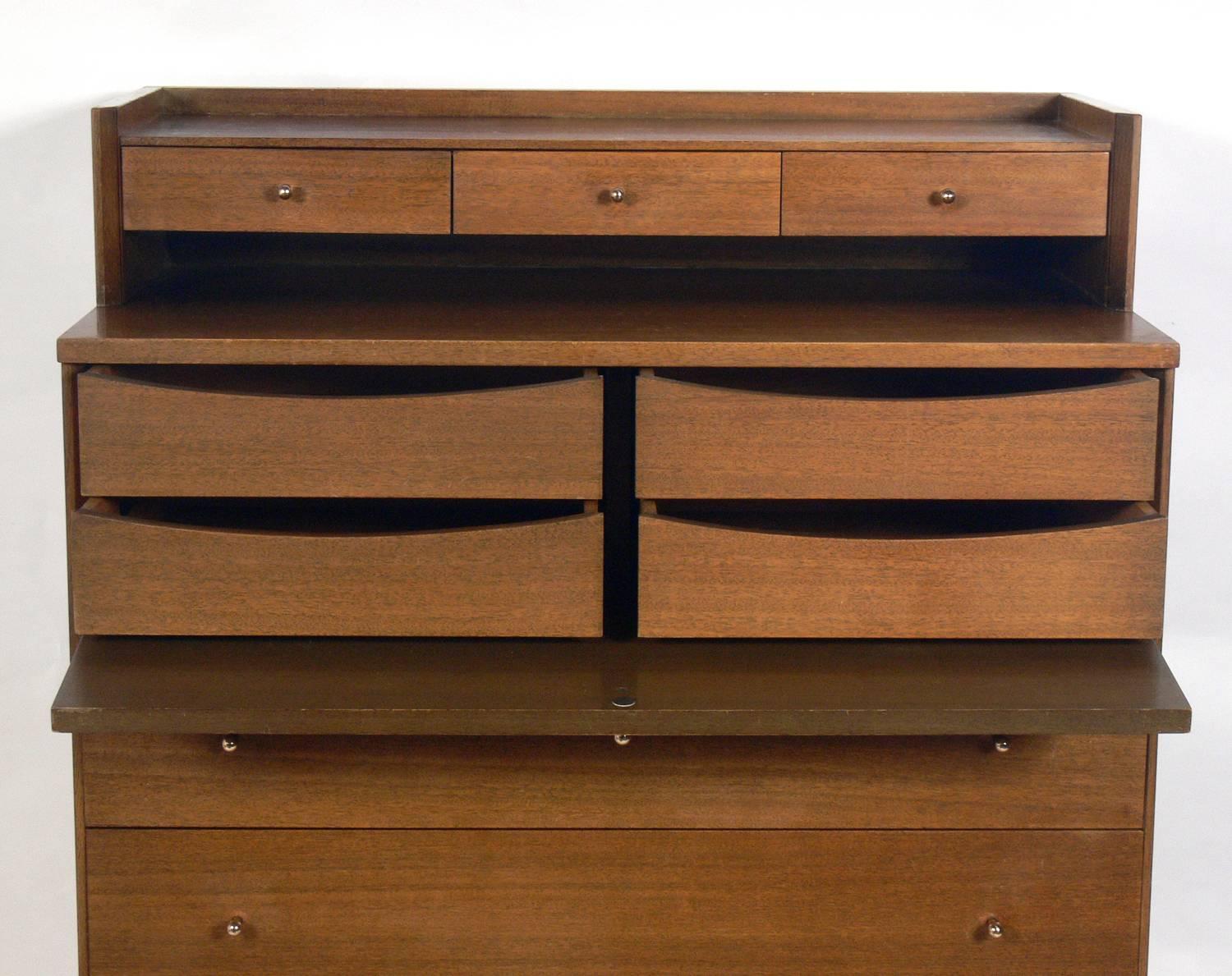 Mid-Century Modern Tall Chest of Drawers by Paul McCobb with Integrated Jewelry Chest