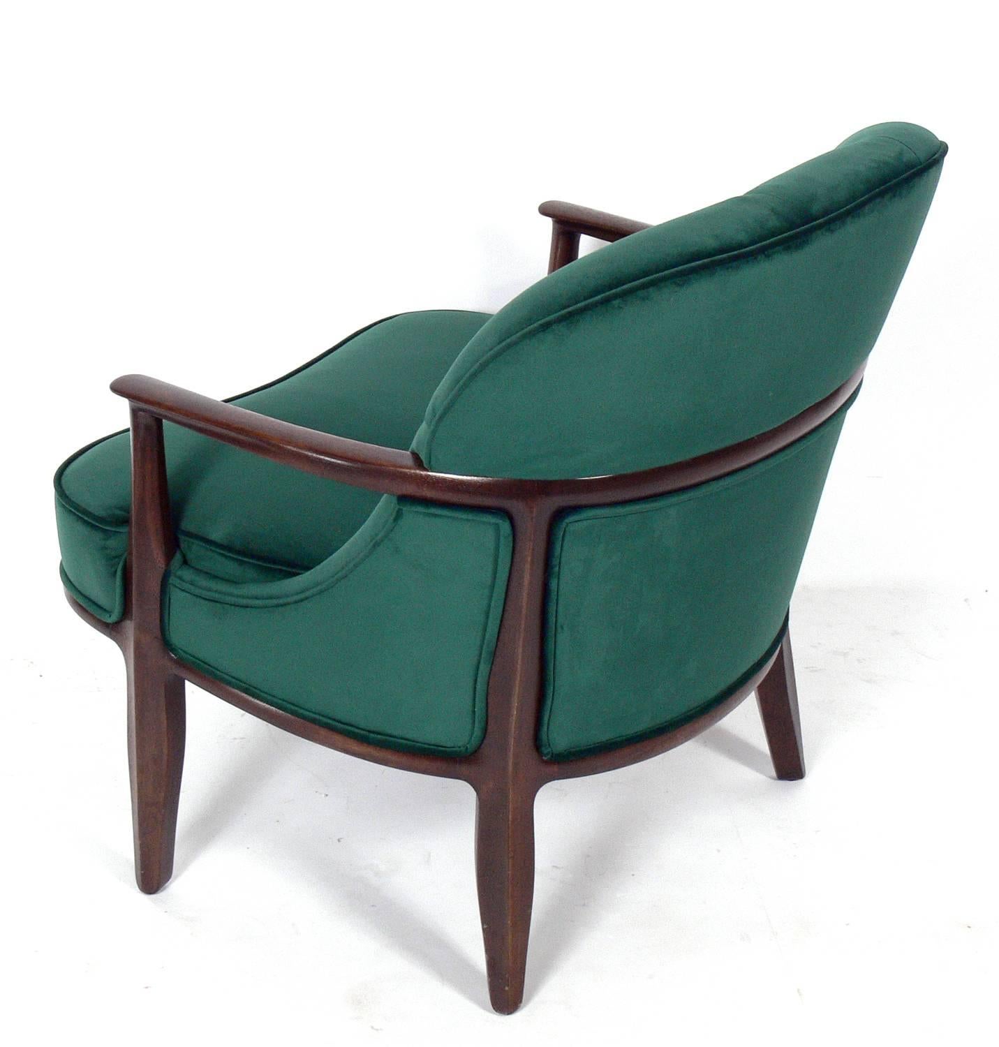 American Pair of Tufted Lounge Chairs by Edward Wormley for Dunbar
