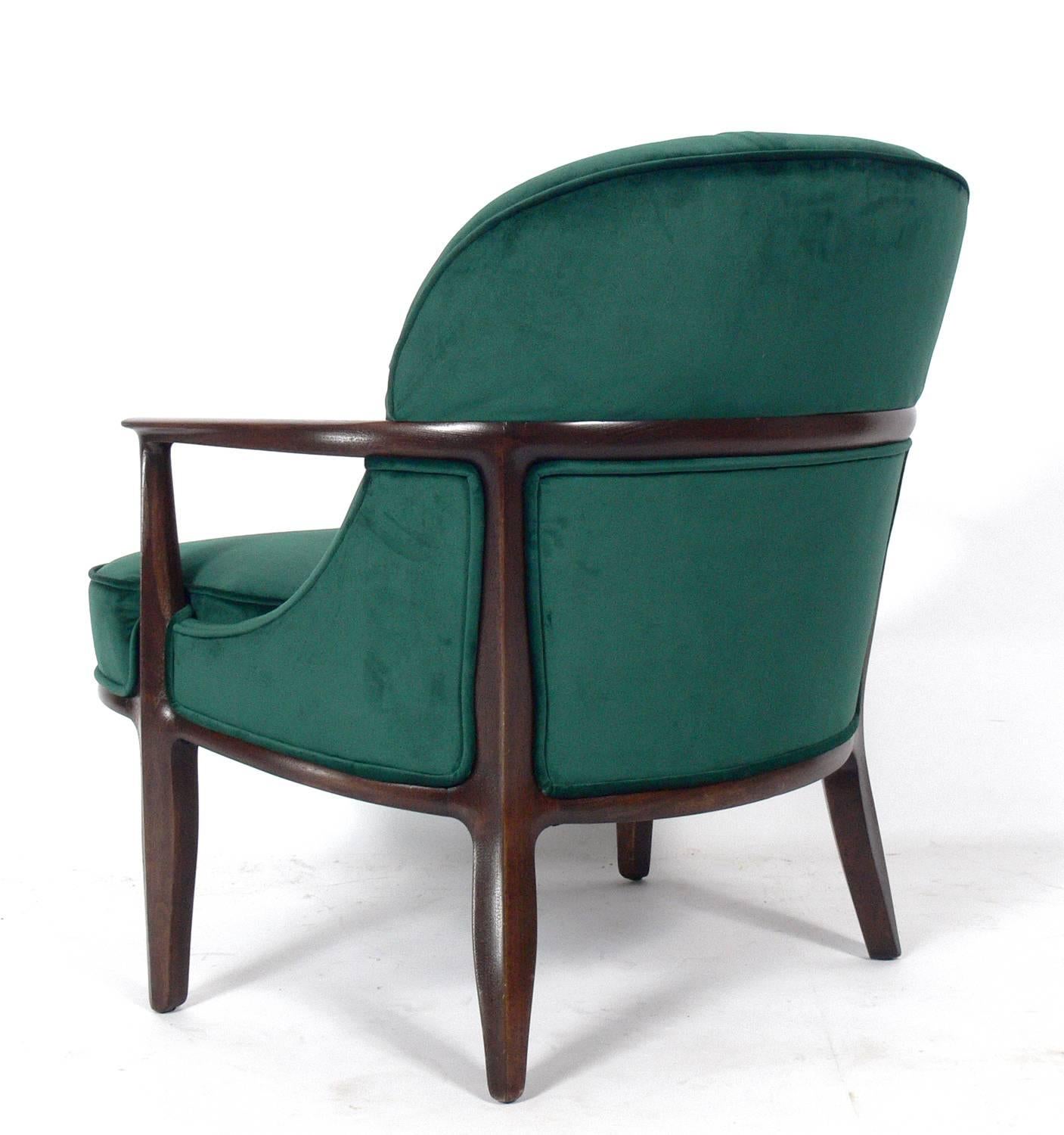 Mid-Century Modern Pair of Tufted Lounge Chairs by Edward Wormley for Dunbar