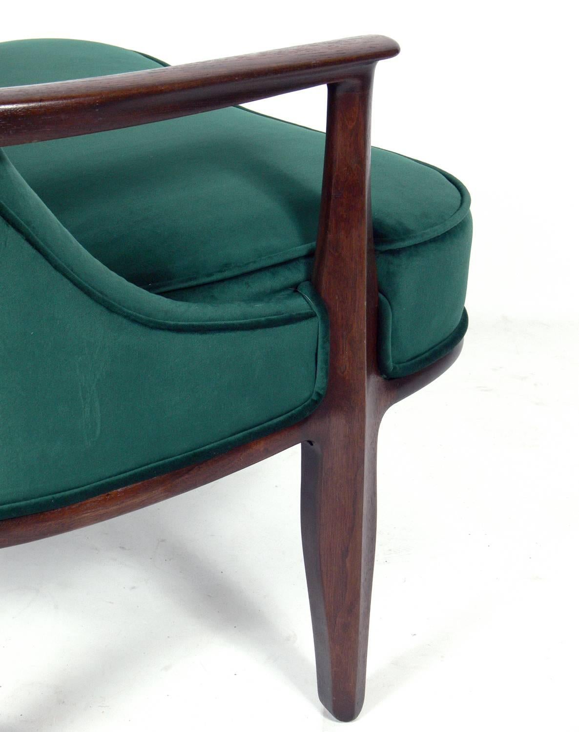 Mid-20th Century Pair of Tufted Lounge Chairs by Edward Wormley for Dunbar