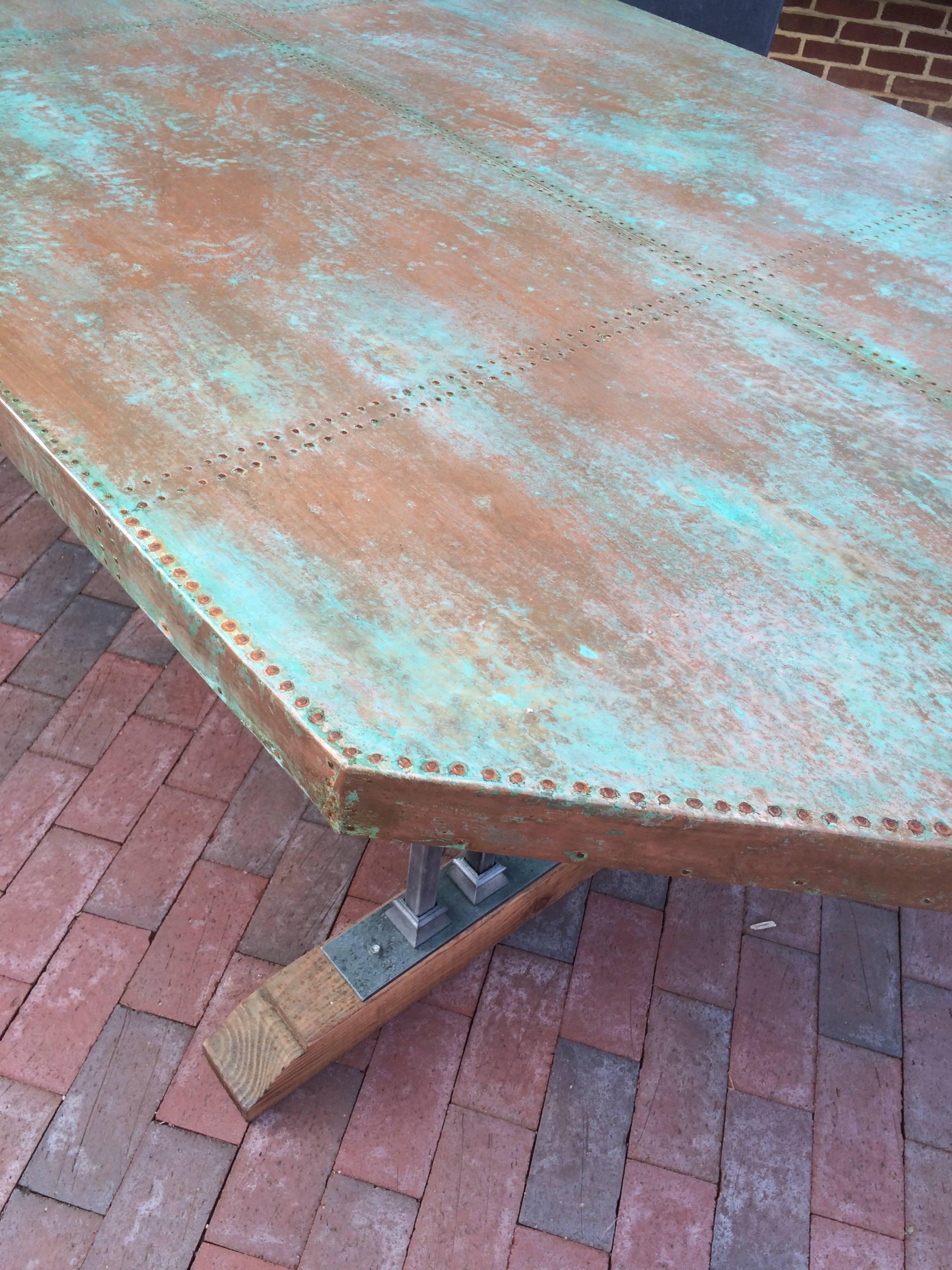 Hand-Crafted Custom Designed Copper Dining Table