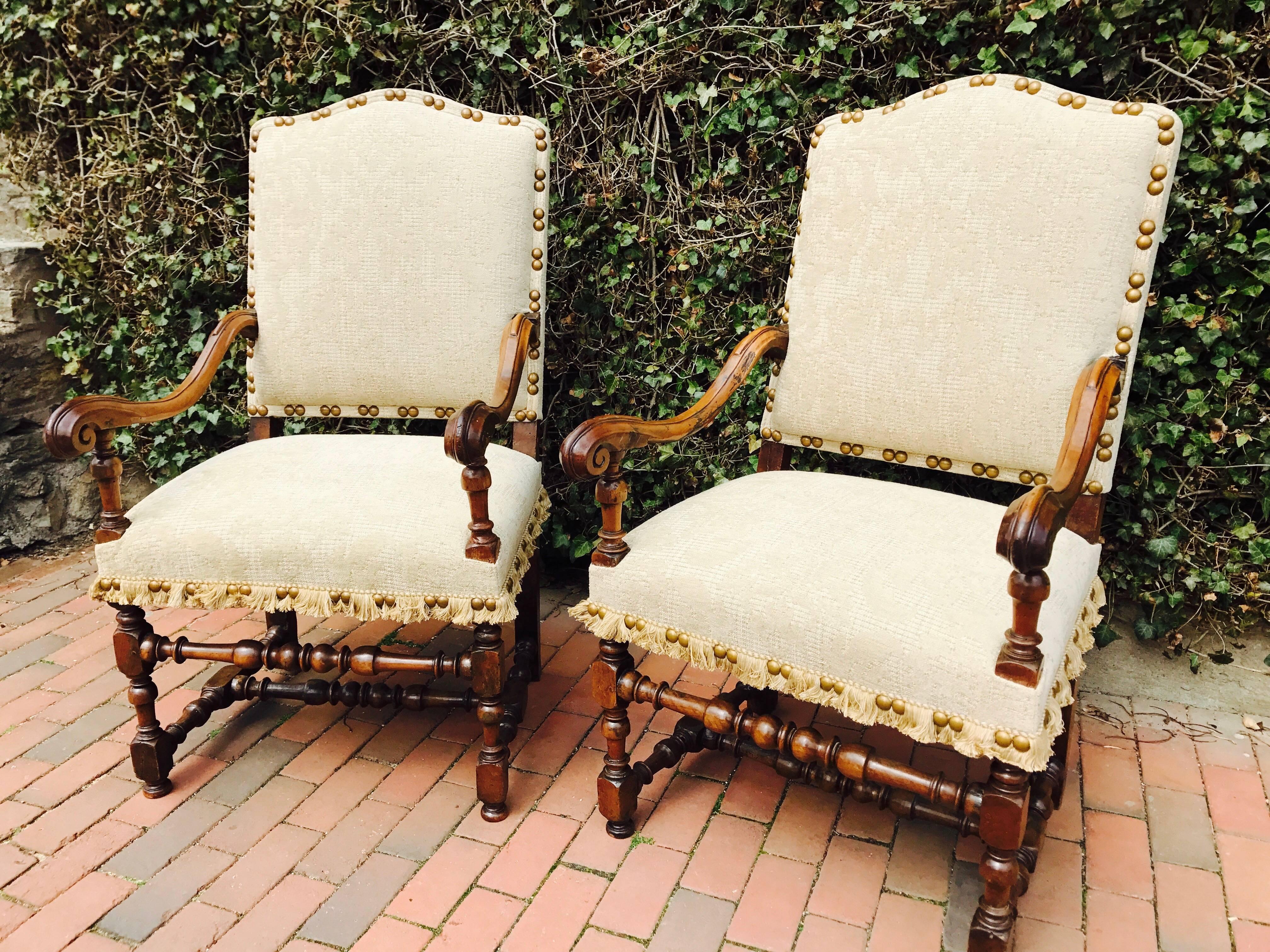 18th Century and Earlier Fine Pair of Louis XIV Period 17th Century Armchairs