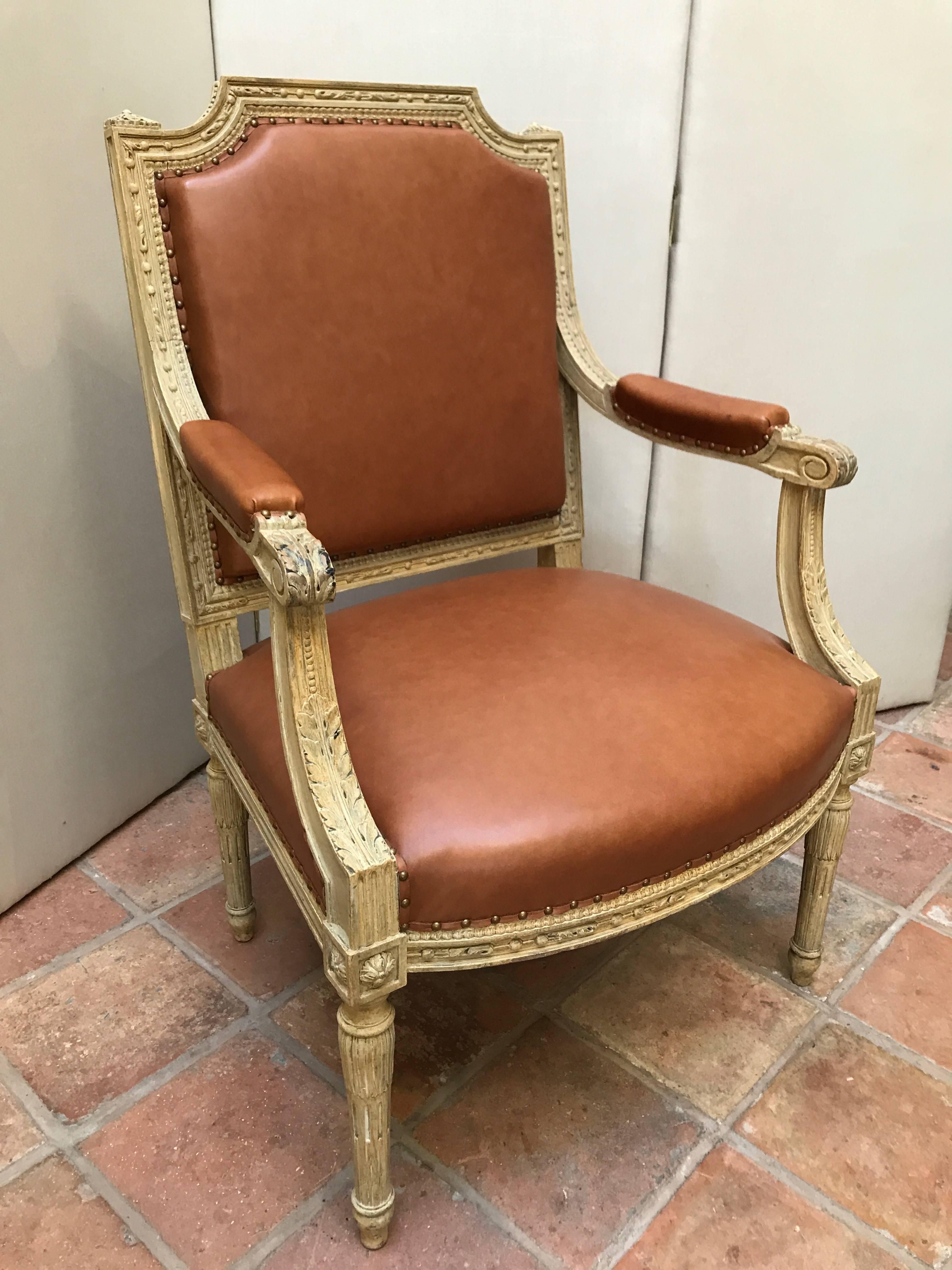 Set of Four 19th Century Louis XVI Style Wood Armchairs In Good Condition In Middleburg, VA