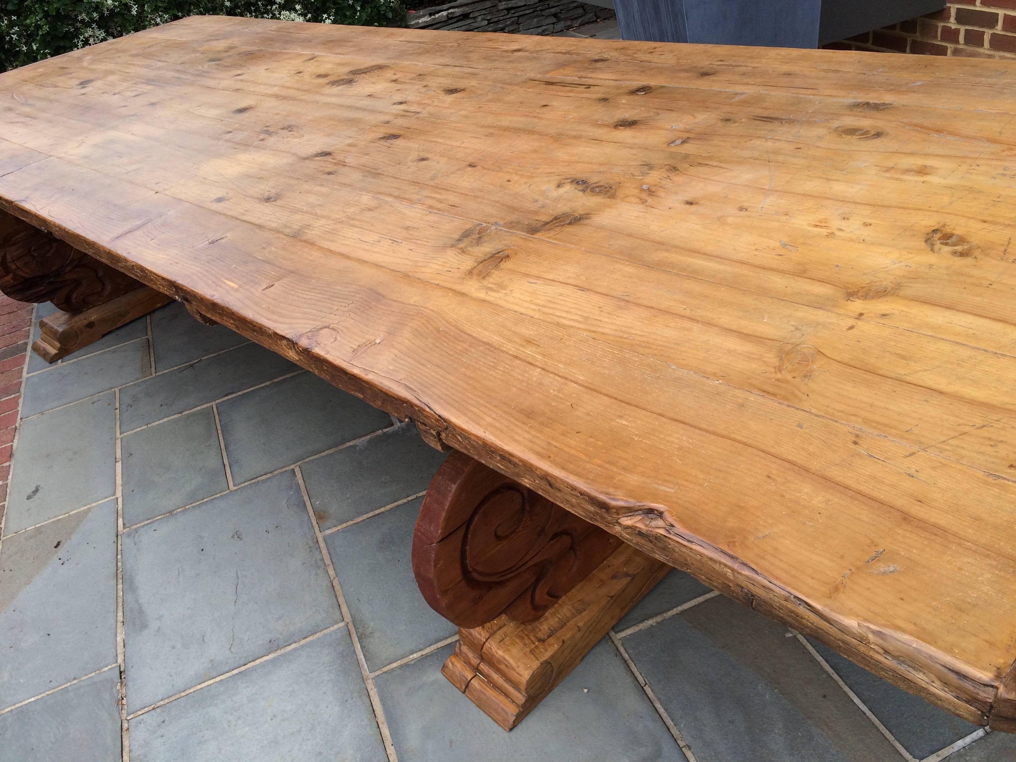 Pine Magnificent  Early 19th Century Venetian Banquet Table.