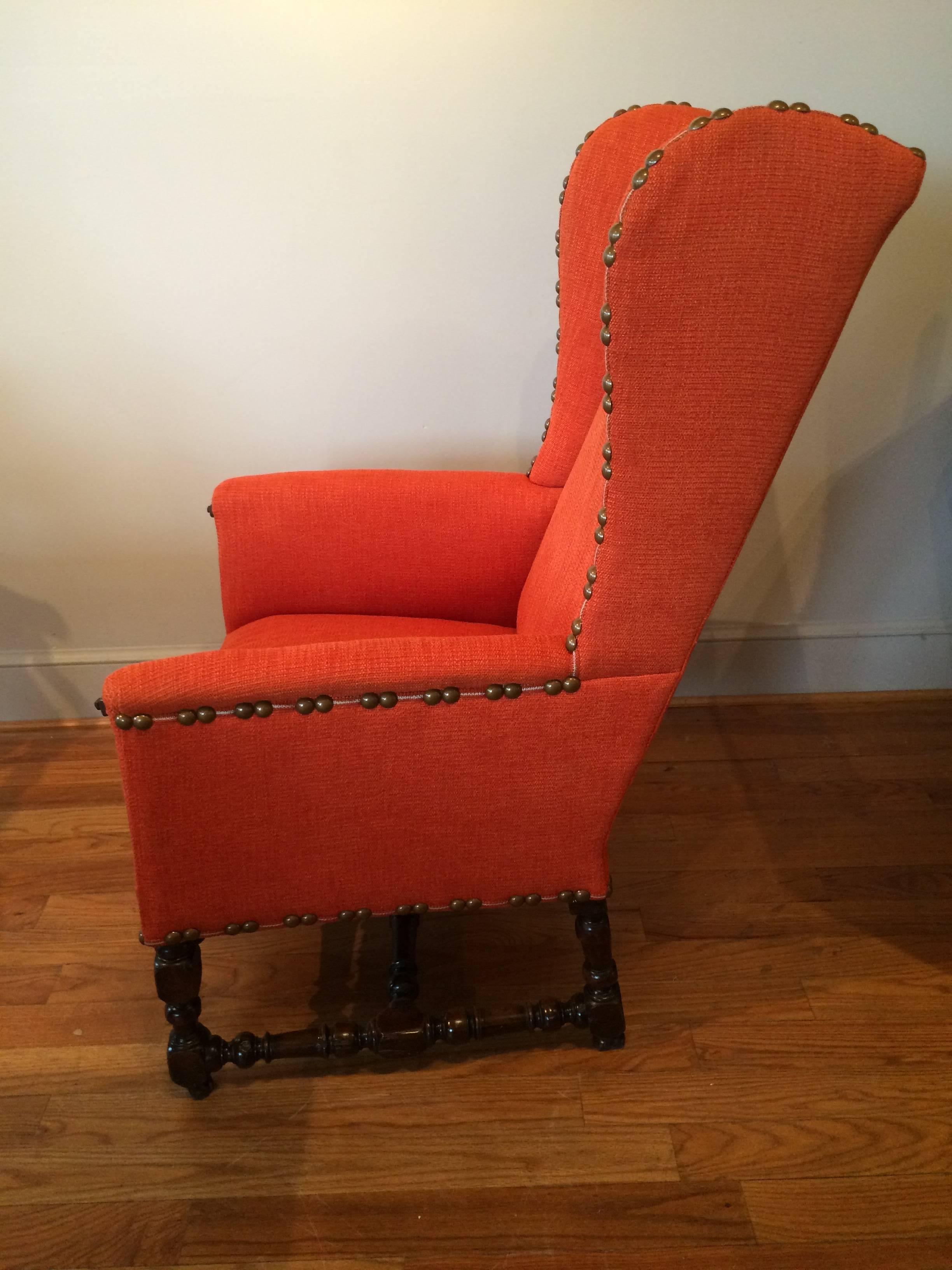 French Rare 17th Century Louis XIV Period Wing Chair