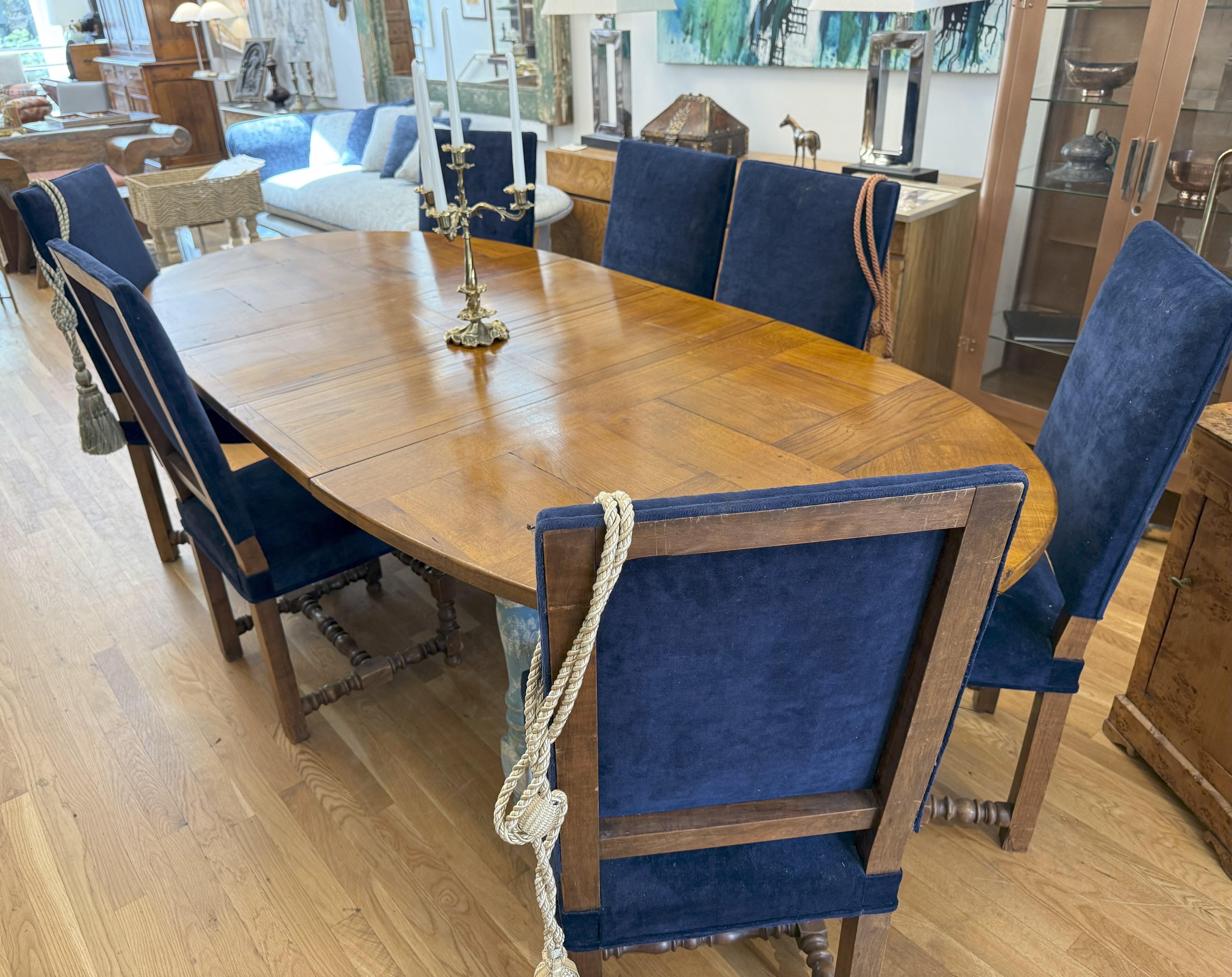 19th Century French Provincial Extending Oval Farm Table with Louis XIII Legs For Sale 9