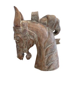 19th Century Extraordinary Decorative Wooden Horse Head.