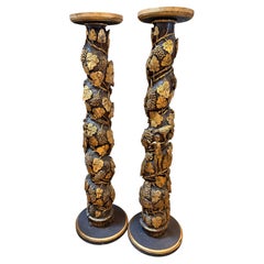 Pair of 17th Century “Barley Twist” Spanish Columns