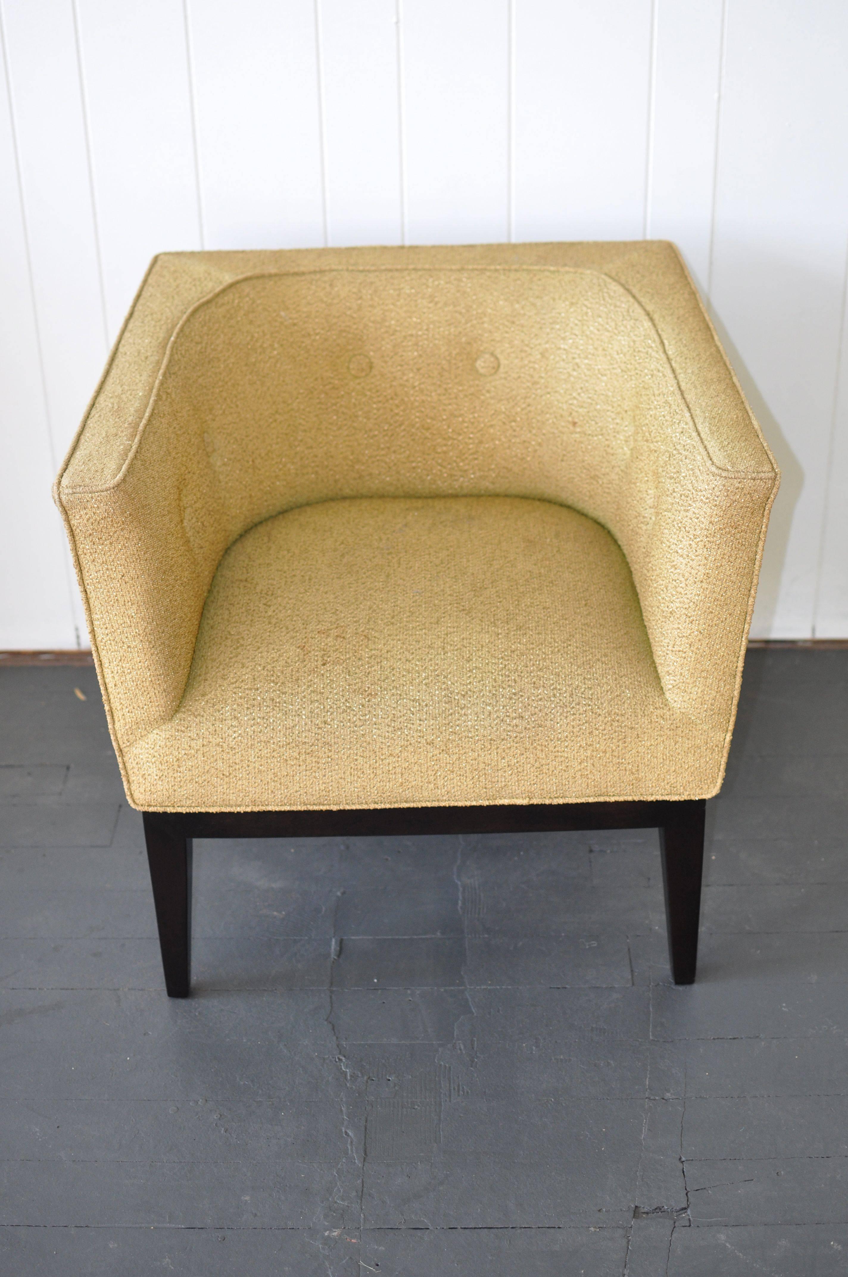 Mid-Century Modern Pair of 1950s Cube Chairs For Sale