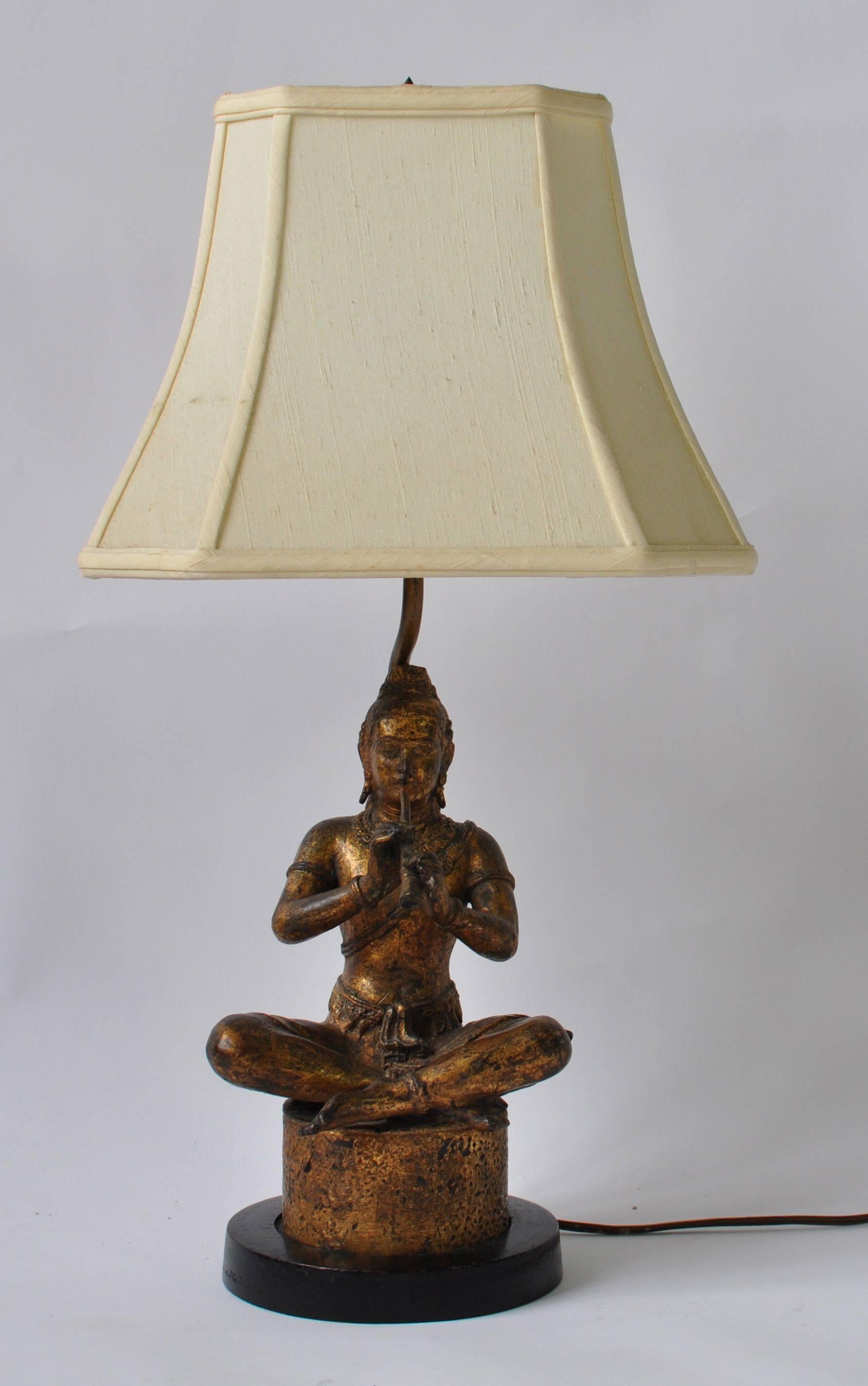 Bronze Collection of Vintage Thai Figure Lamps For Sale