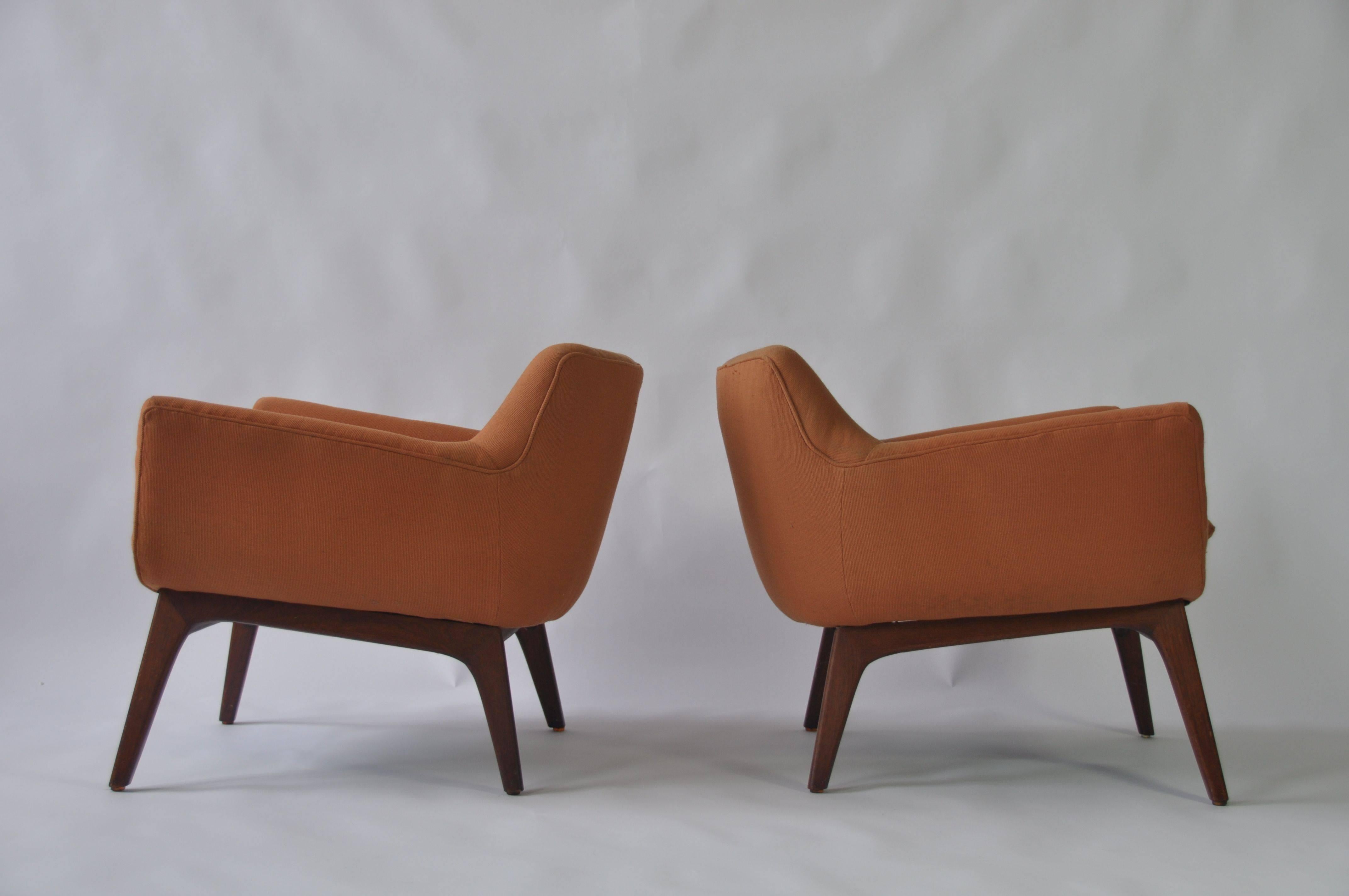 Pair of Adrian Pearsall lounge chairs.