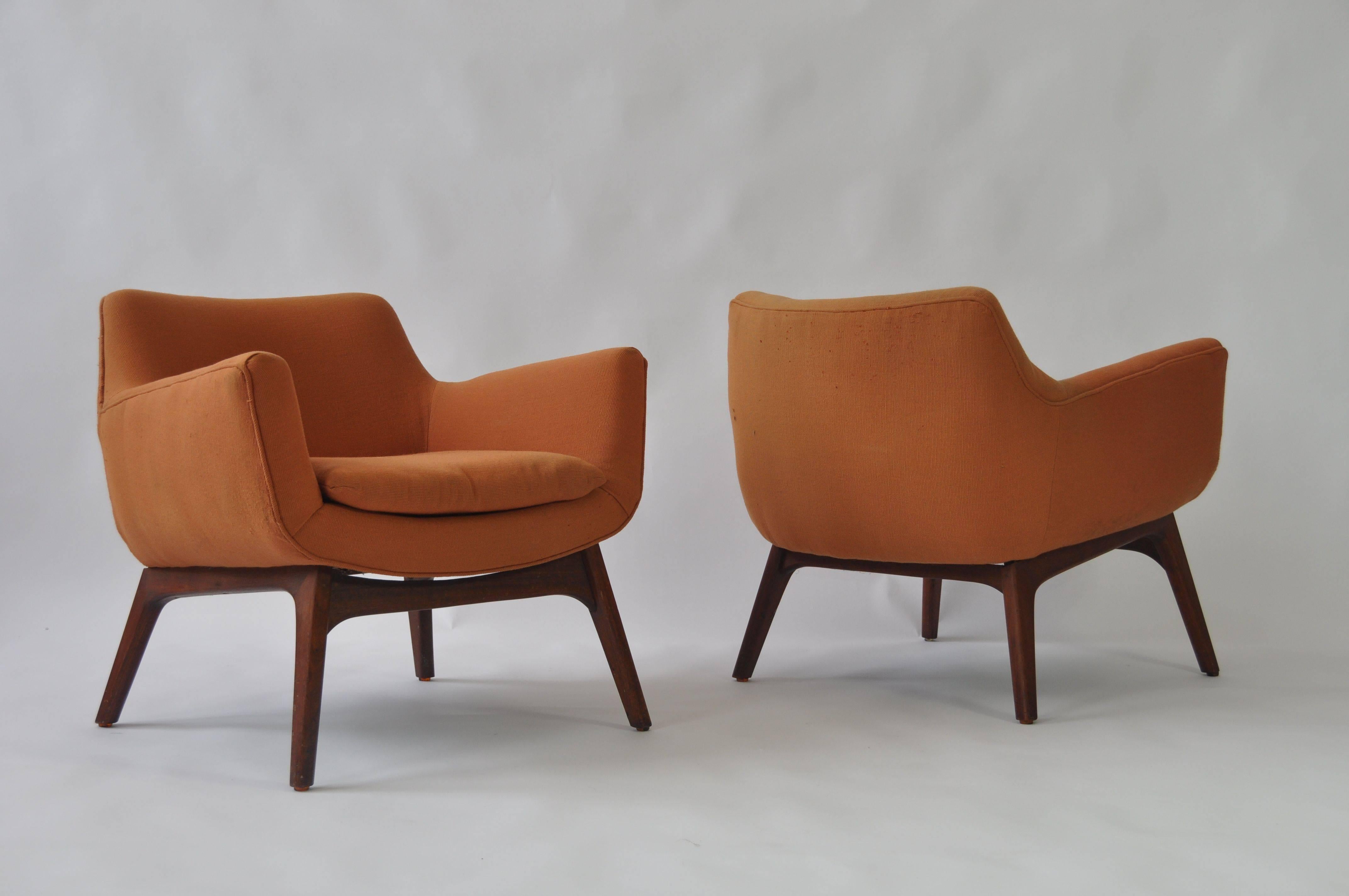 Mid-Century Modern Pair of Adrian Pearsall Lounge Chairs