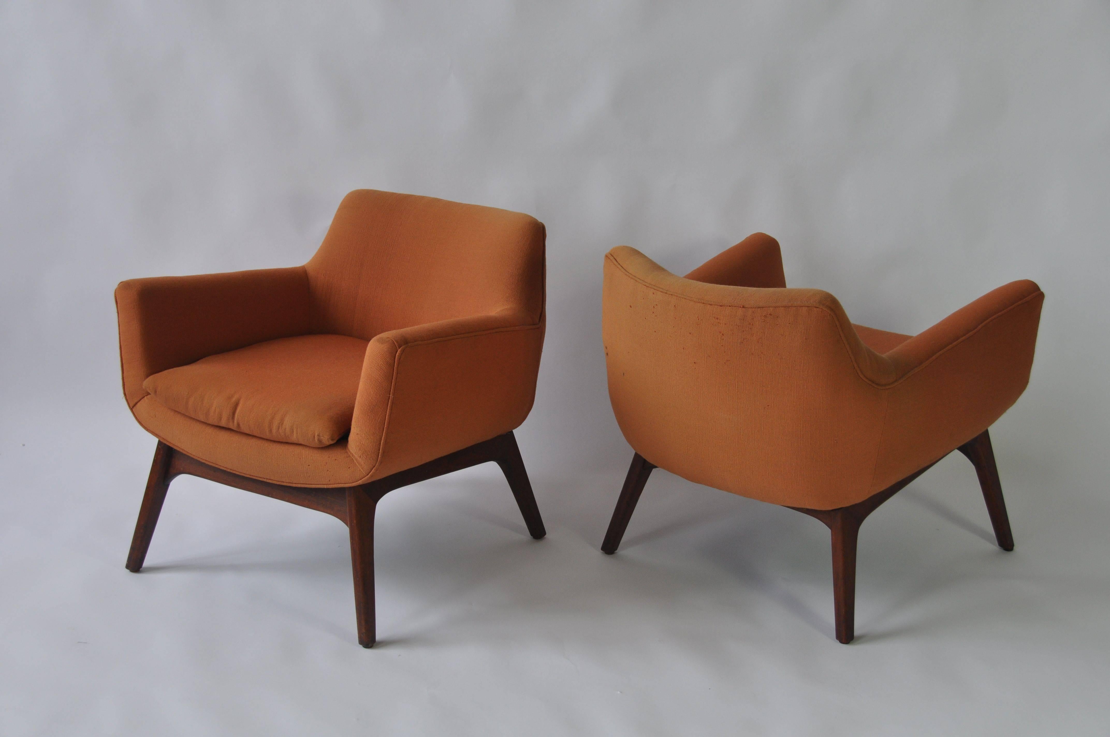 American Pair of Adrian Pearsall Lounge Chairs