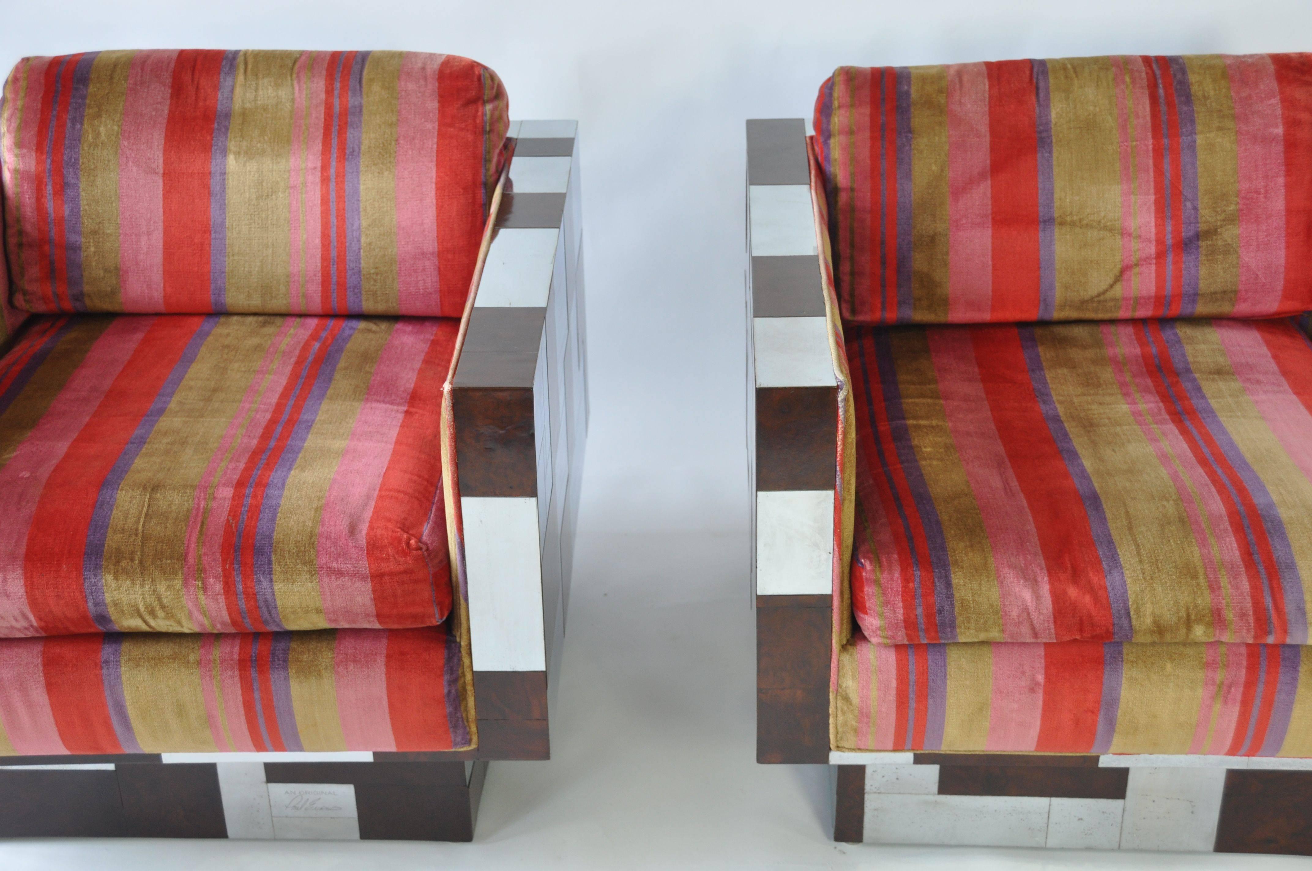 Burl Pair of Paul Evans Lounge Chairs