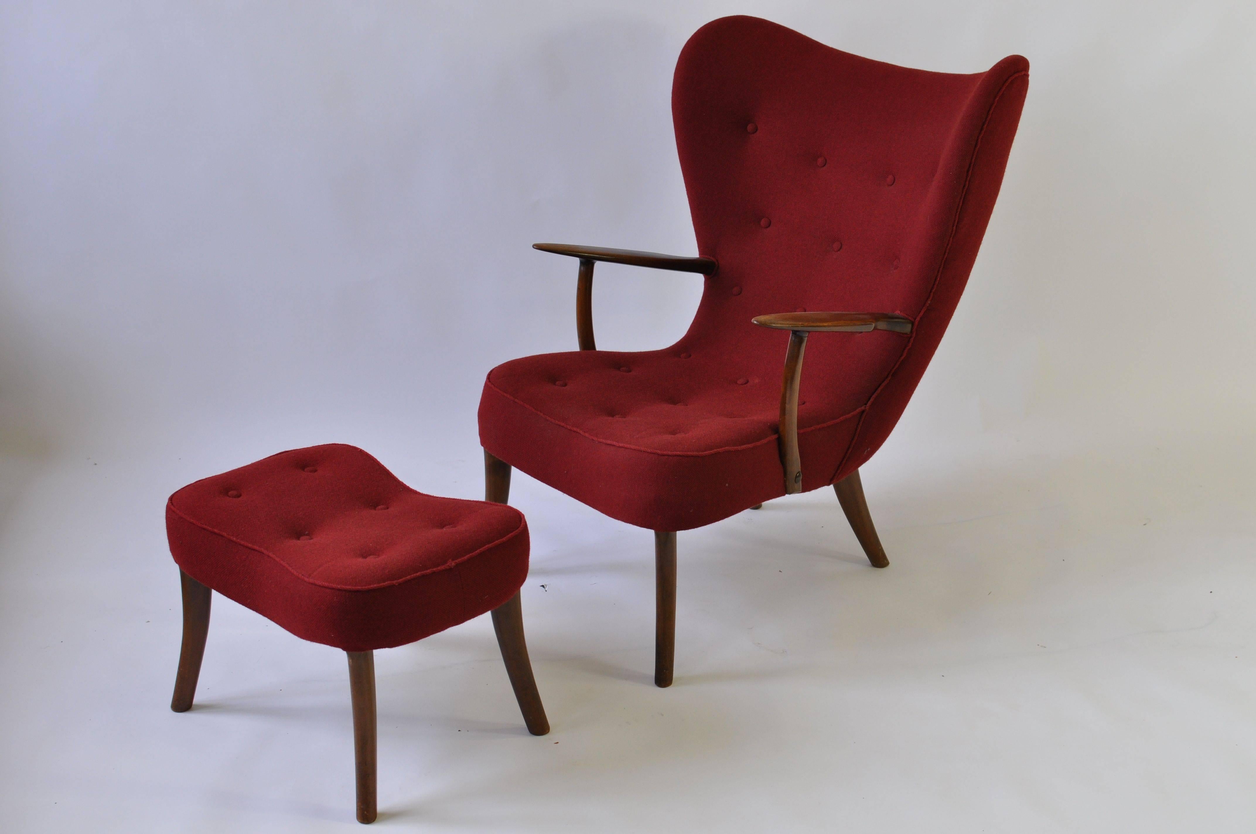 Madsen and Schubell Pragh lounge chair and ottoman.