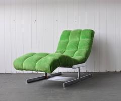 Milo Baughman Style Chaise Longue