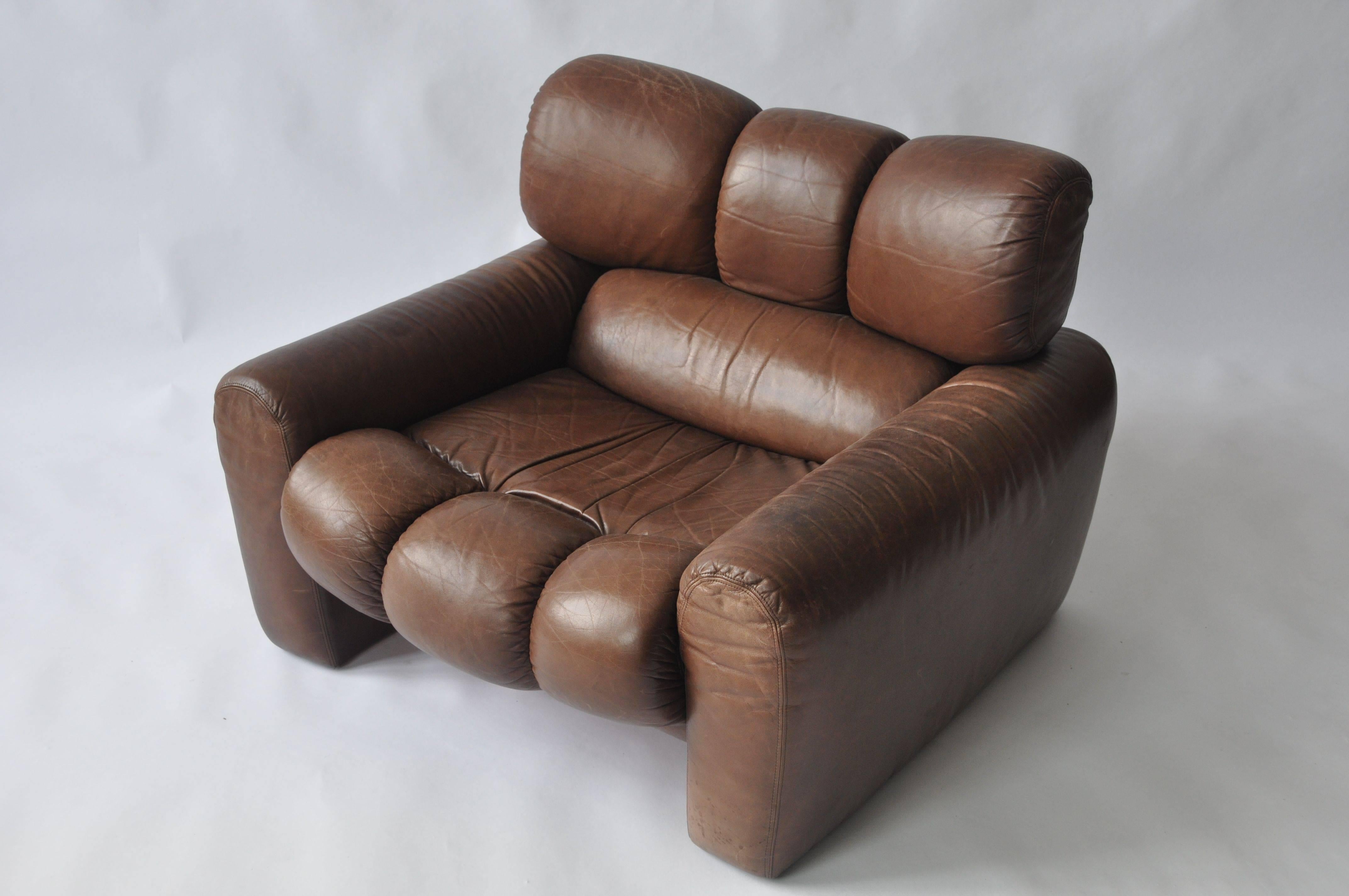 large leather lounge chair