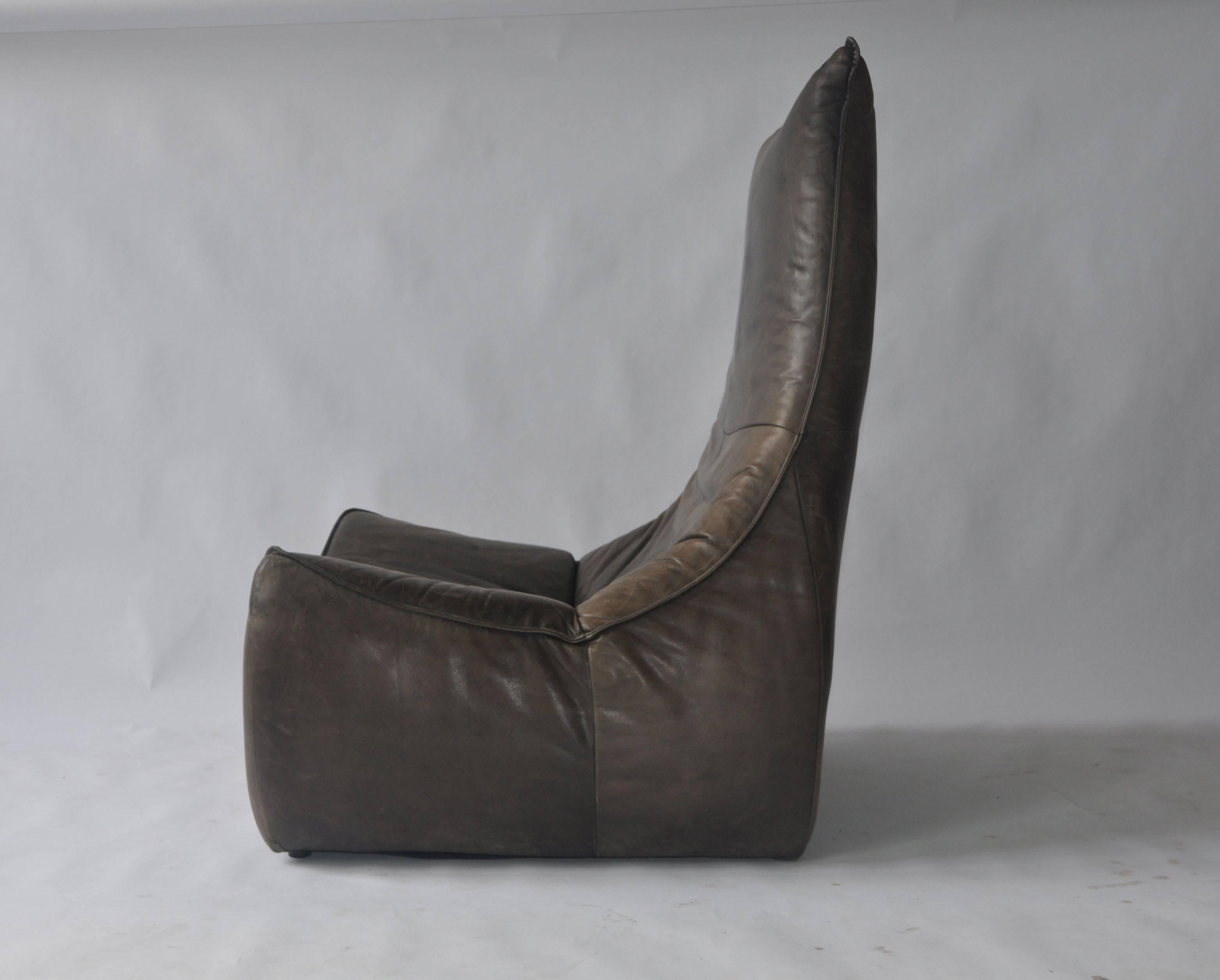 20th Century 1970s Leather Chair by Gerard Van Den Berg for Montis For Sale